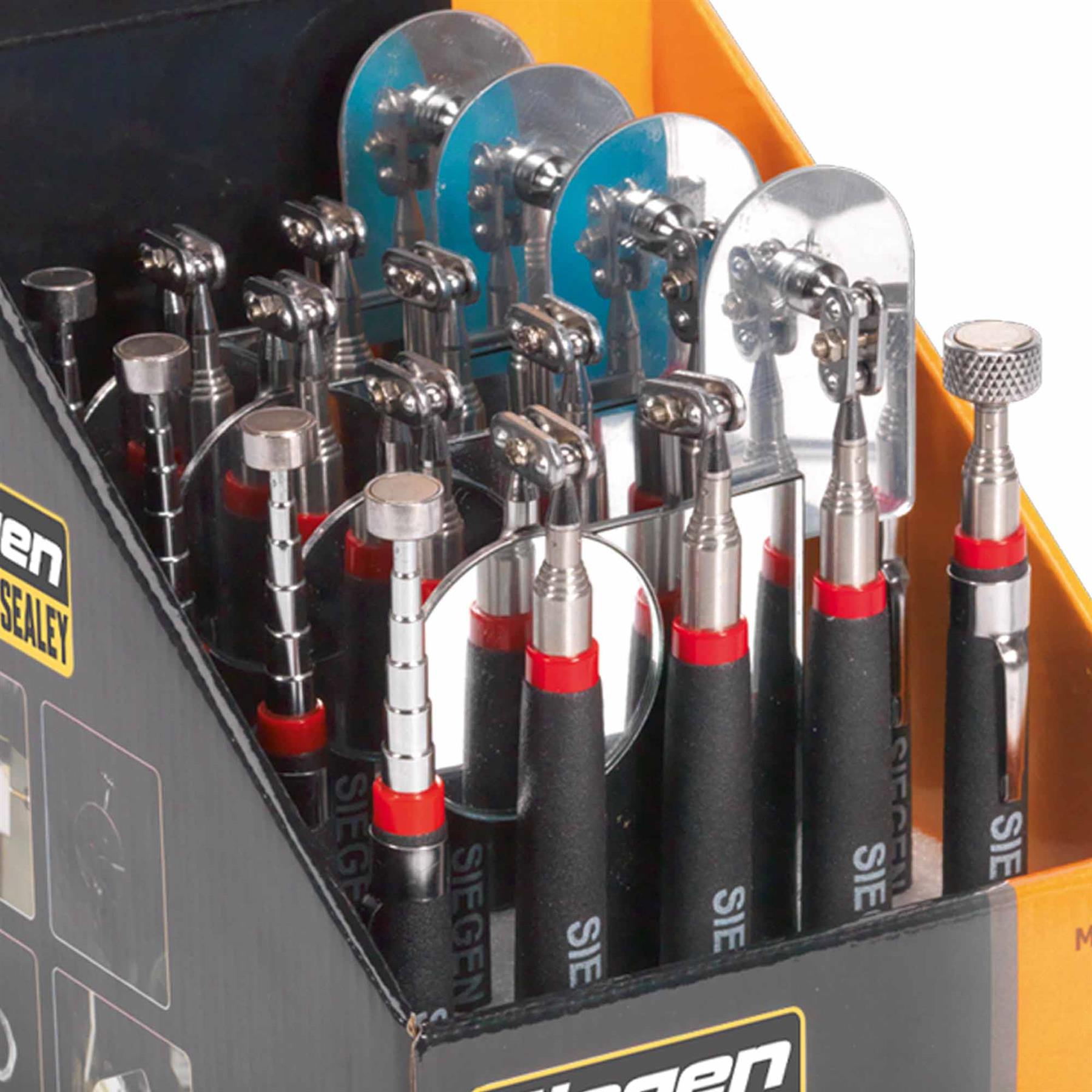 Sealey Tele Magnetic Pick-Up Tools & Inspection Mirrors Box of 20