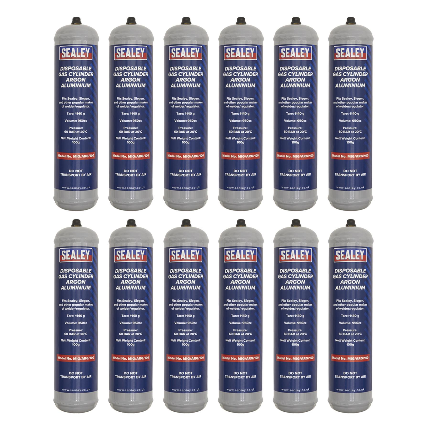 Sealey Gas Cylinder Disposable Argon 100g - Box of 12