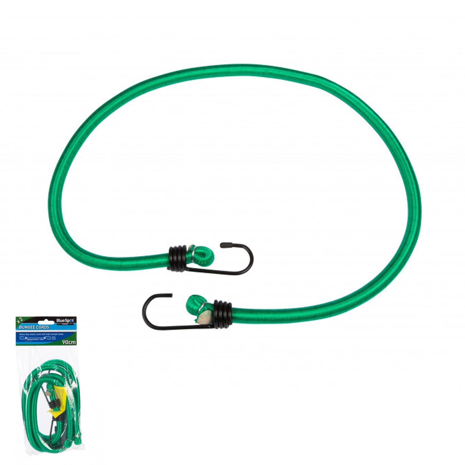 BlueSpot Heavy Duty Industrial Bungee Cords 2Pc 36”(90cm) 12mm Round Strong Hooks
