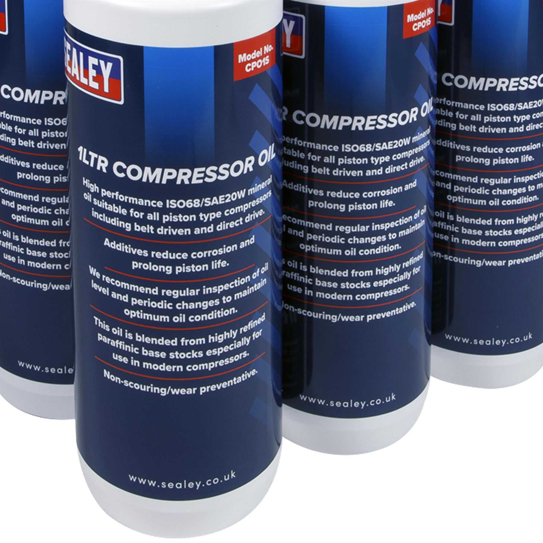 Sealey Compressor Oil 1L Pack of 12 Oil, Compressor CPO/1