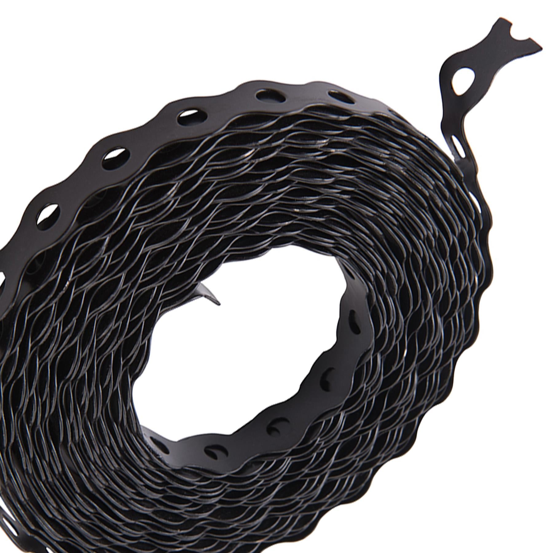 Black Fixing Band Plastic-Coated Galvanised Steel Easy To Bend / Twist 12mmx10M