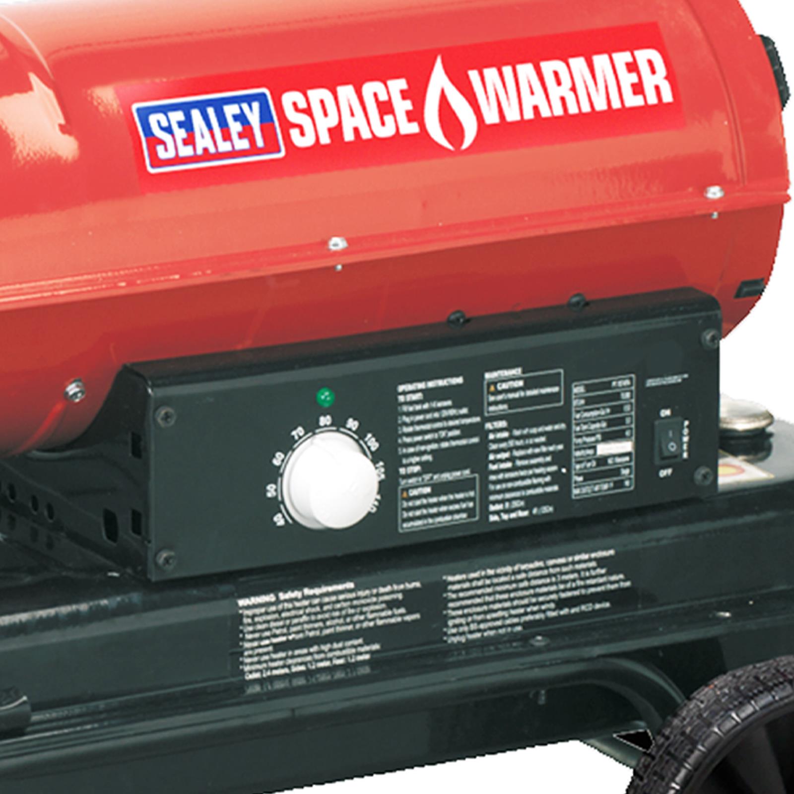 Sealey Space Warmer Kerosene/Diesel 70,000Btu/hr with Wheels