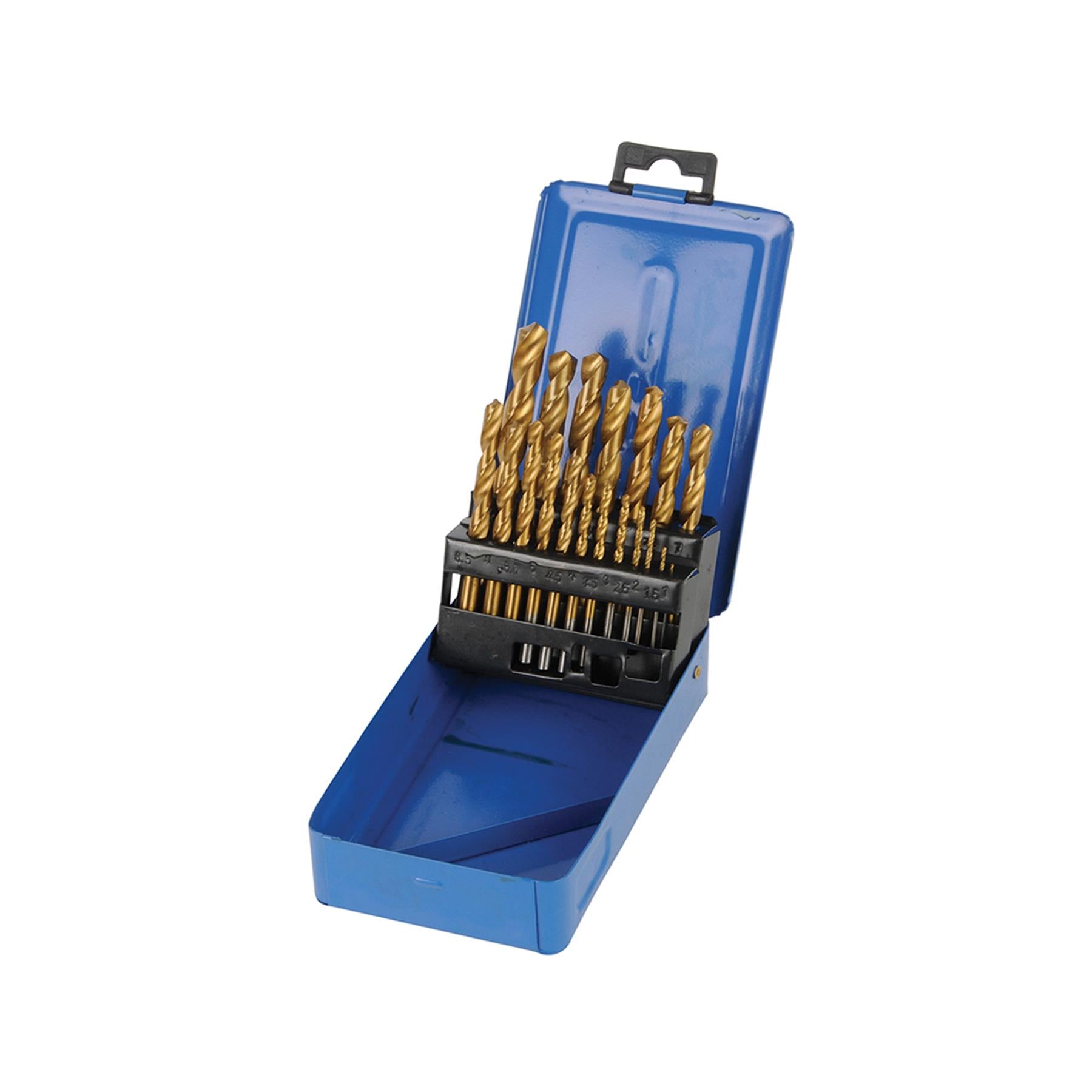 19Pce Hss Titanium-Coated Drill Bits Suitable For Most Metals High Quality