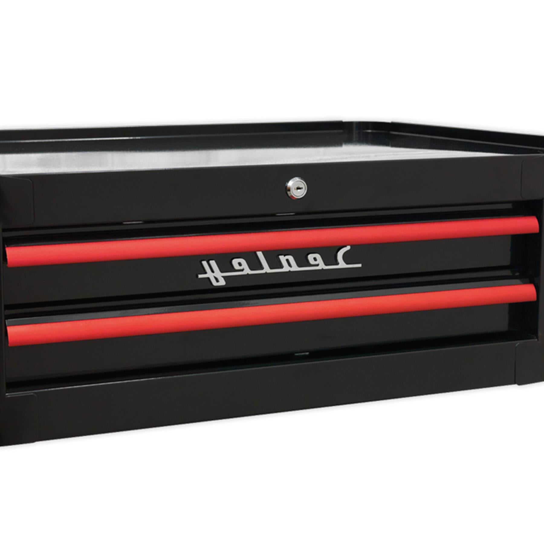 Sealey Mid-Box 2 Drawer Retro Style - Black/Red Anodised Draw Pulls