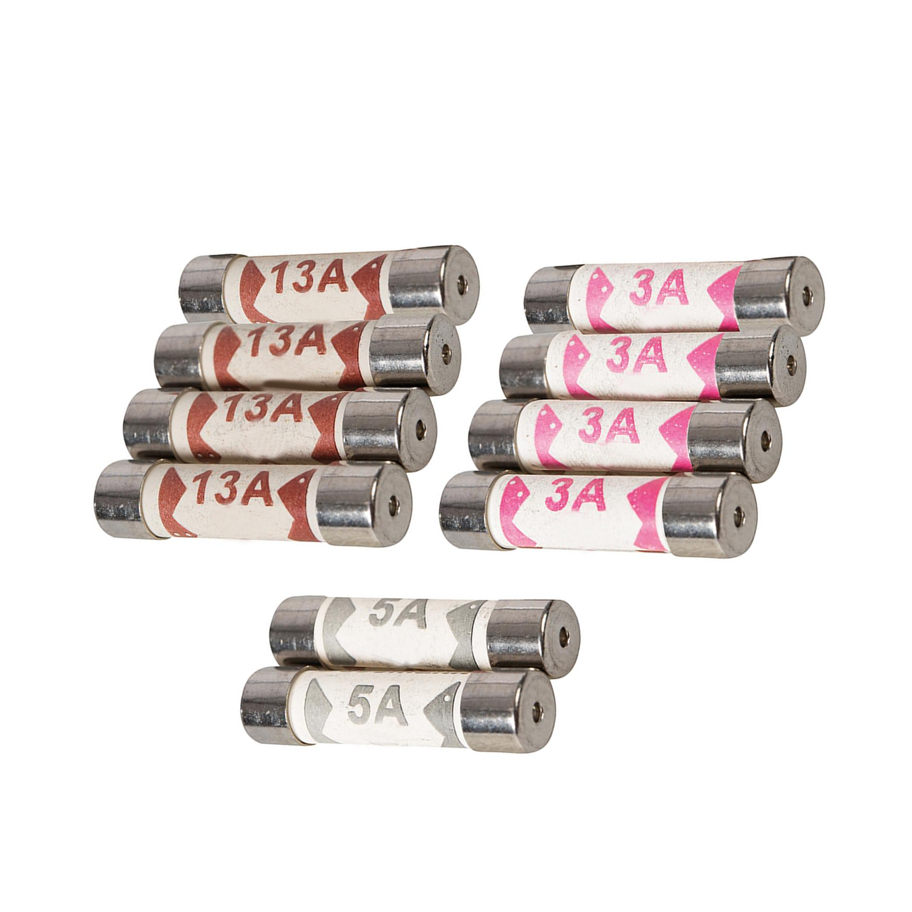 10 x Mixed Ceramic Fuses Household Domestic Mains Plug Top 3A 5A 13Amp ASTA