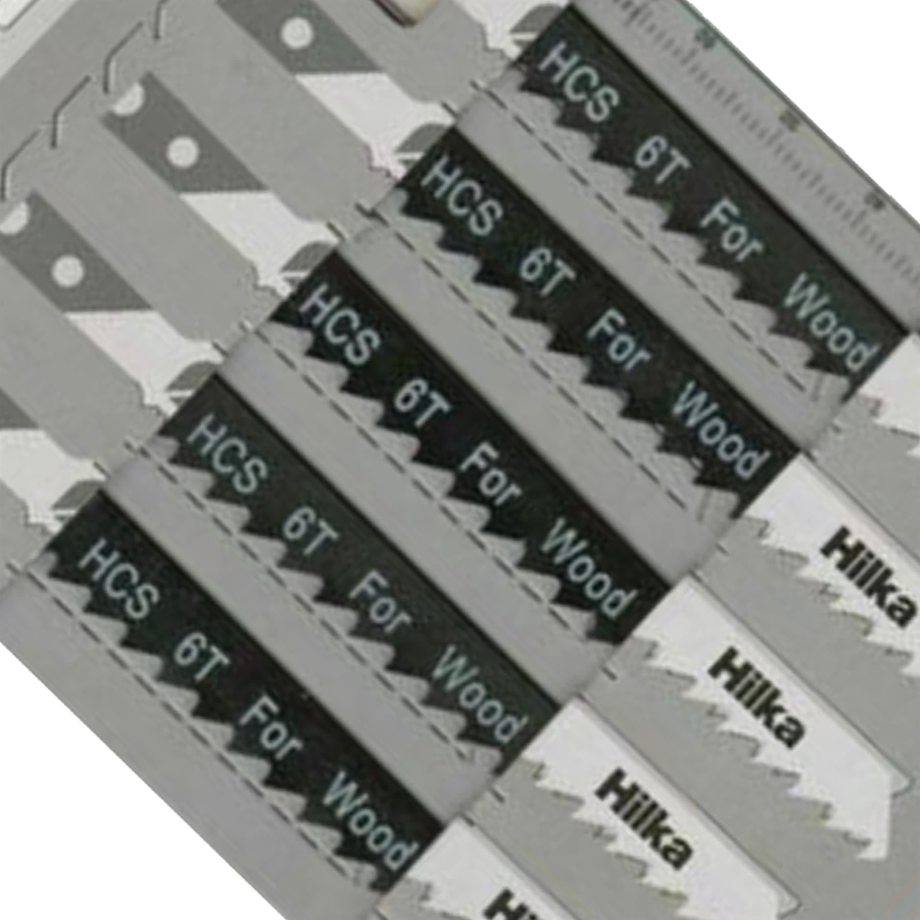 5pc Jigsaw Blades Wood Cutting 100mm Clamp Universal Fitting 65mn Steel Hilka