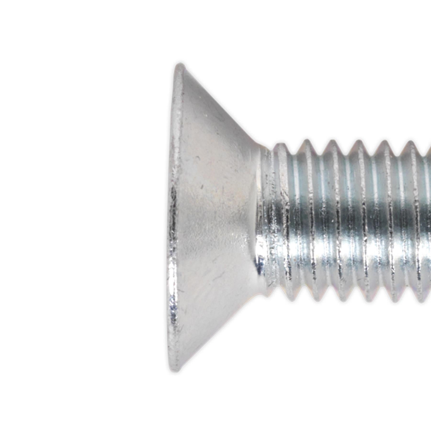 Sealey Machine Screw M8 x 20mm Countersunk Pozi Zinc Pack of 50