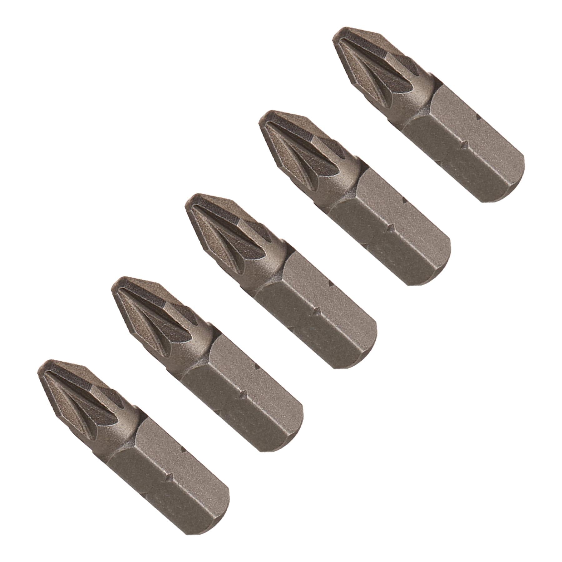 Pozidriv PZ2 Screwdriver Bits CRV Chrome Vanadium Steel 1/4" Hex Drive 5Pcs