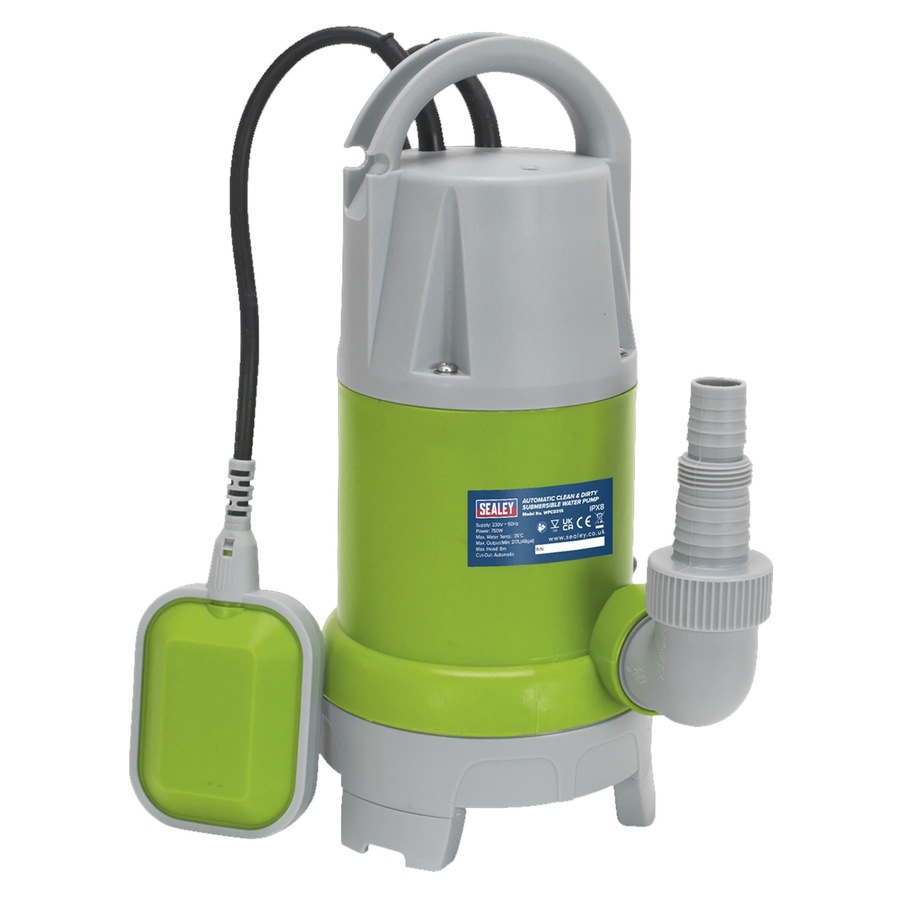 Submersible Clean & Dirty Water Pump Auto 217L/min 230V.Sealey