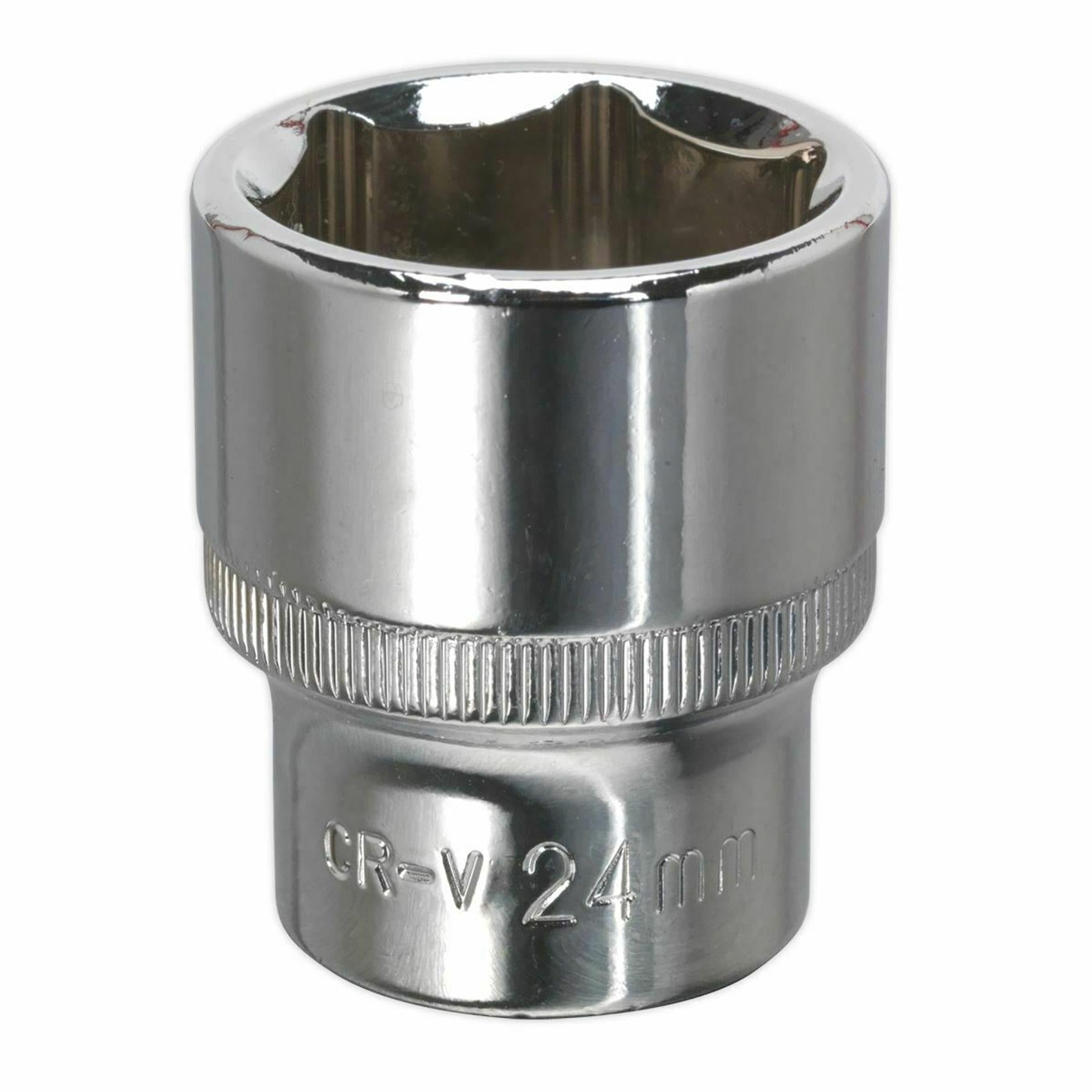Sealey WallDrive Socket 24mm 1/2"Sq Drive Fully Polished