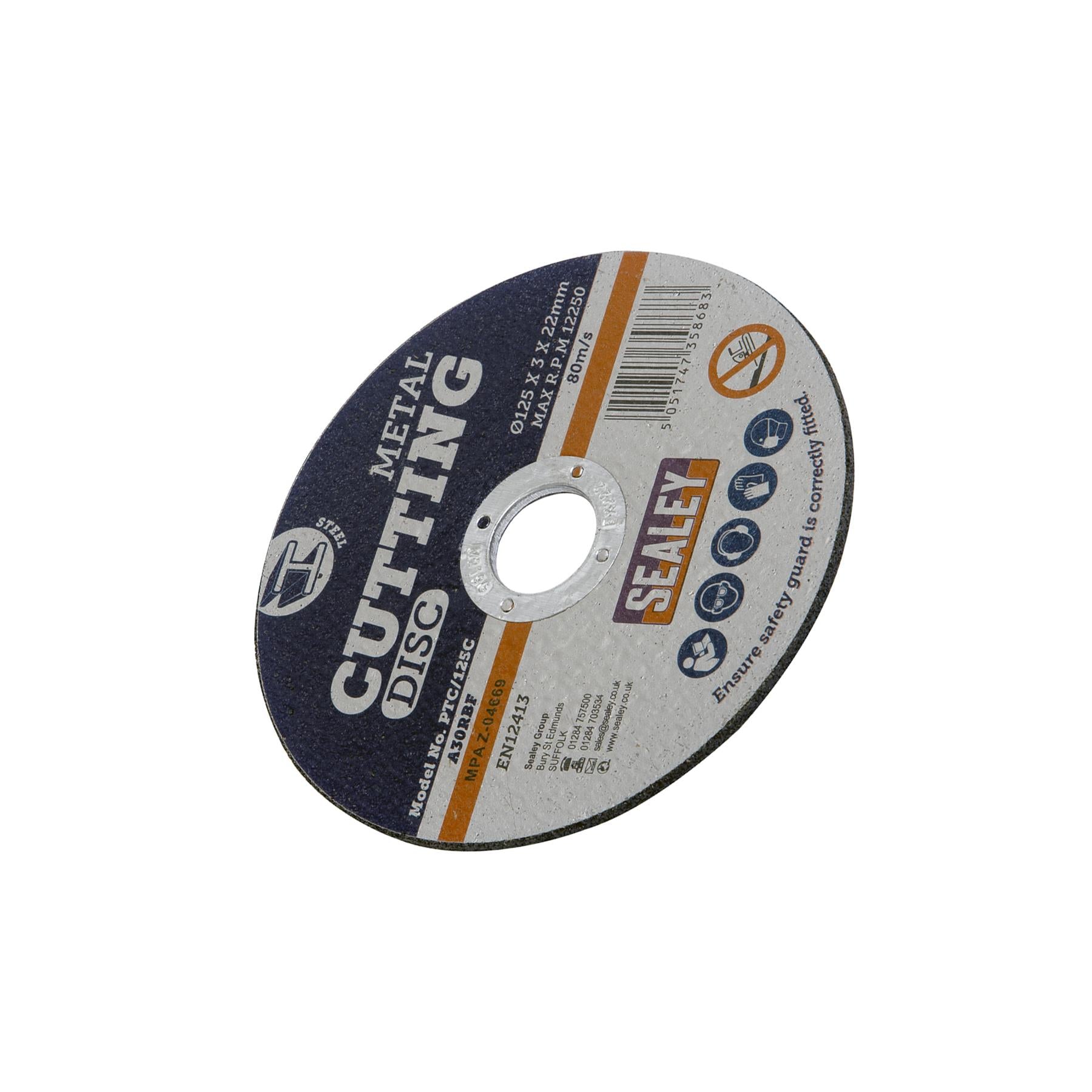 Cutting Disc 125 x 3mm 22mm Bore. General-purpose flat cutting discs. Sealey