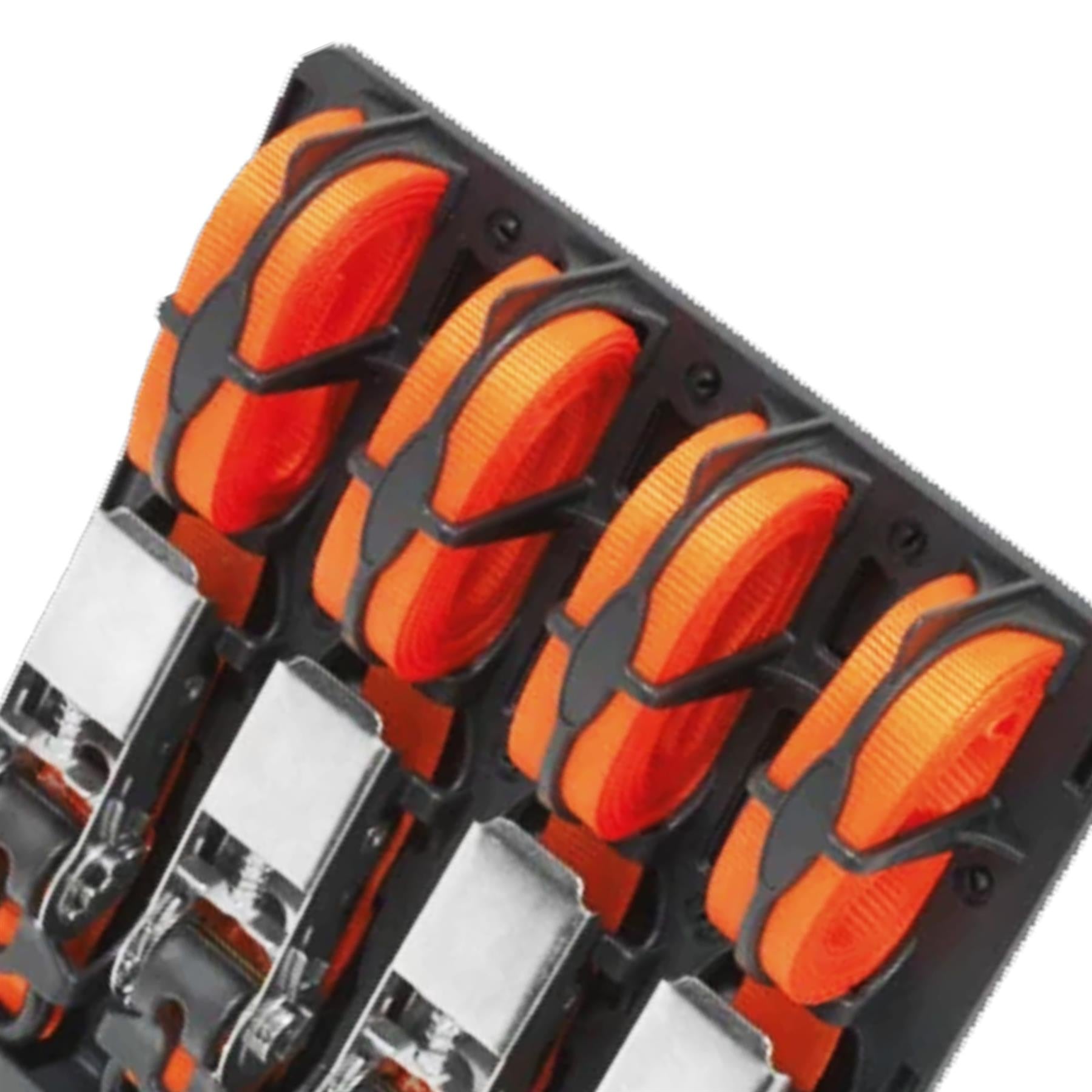 Sealey Ratchet Tie Down 25mm x 4m Polyester Webbing with S-Hooks 500kg Breaking Strength - 2 Pairs