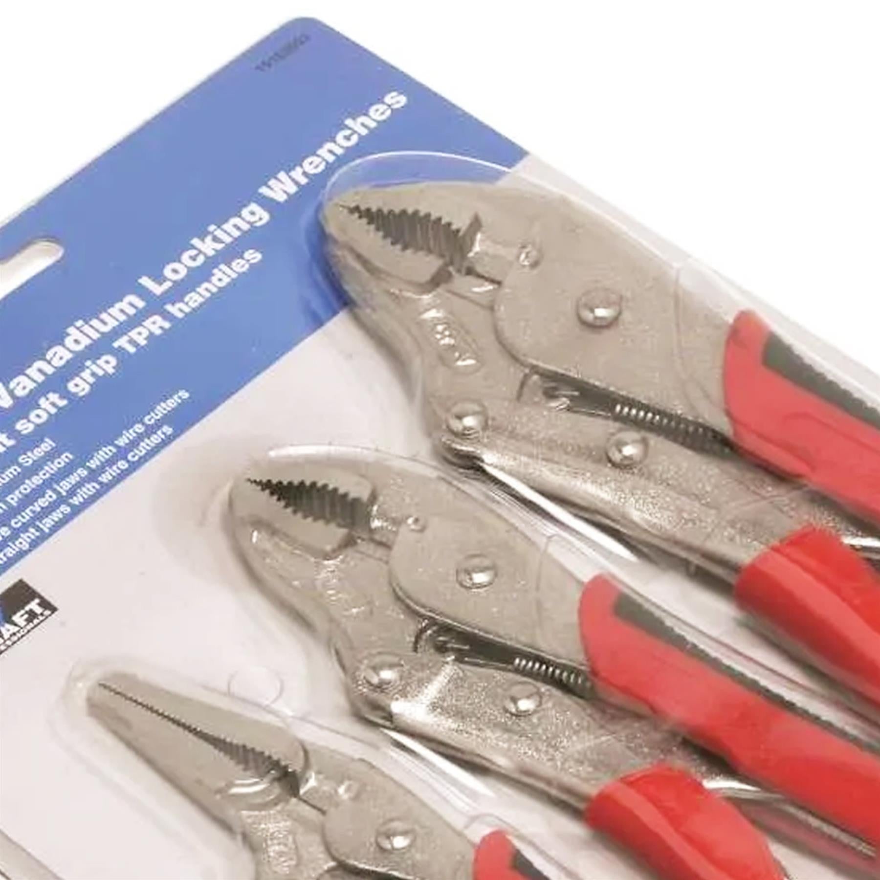 Mole Grip Vice Wrench Set - 3 Piece Heavy Duty Locking Pliers Hilka Pro-Craft