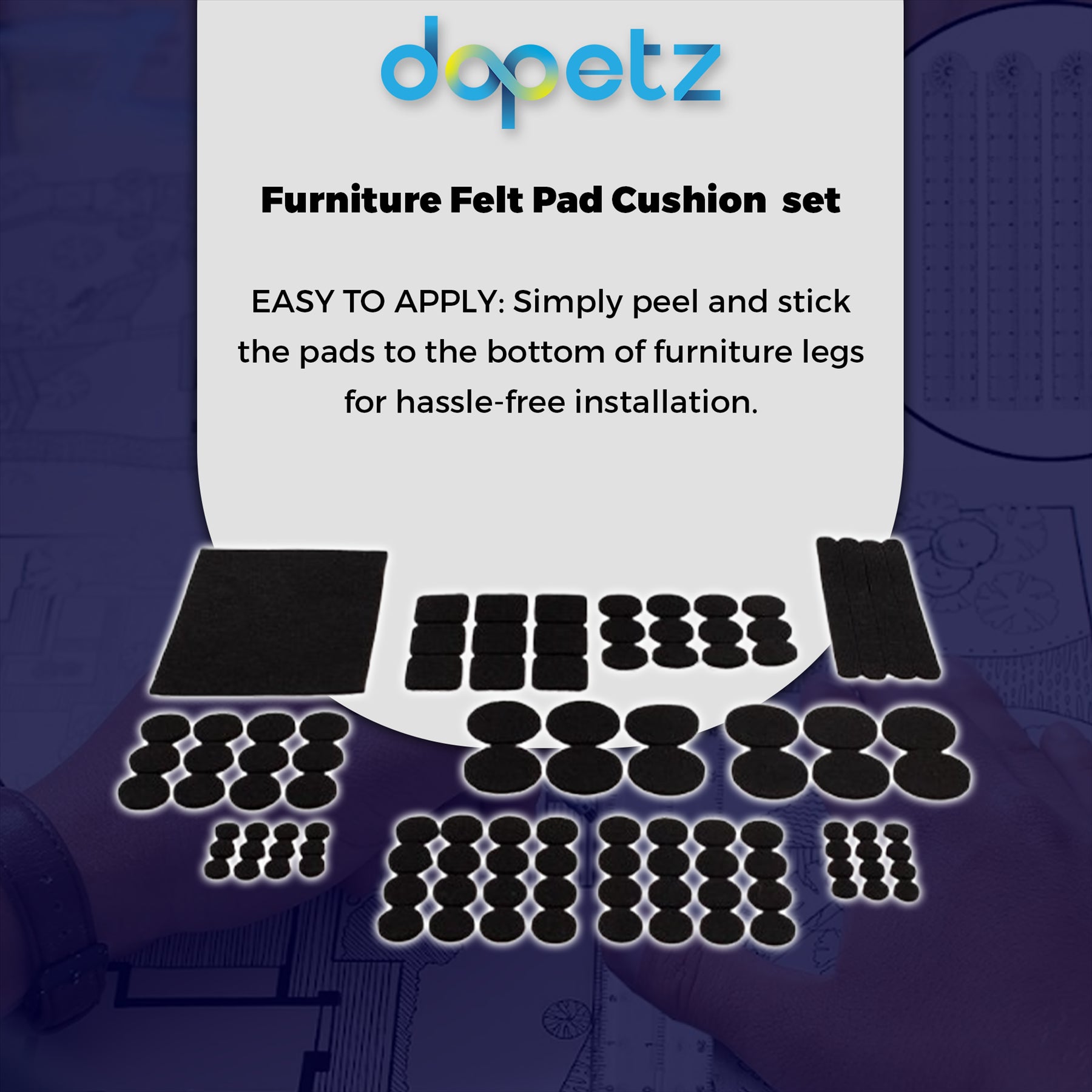 200 pieces of Furniture Felt Pad Cushion Set by Dapetz
