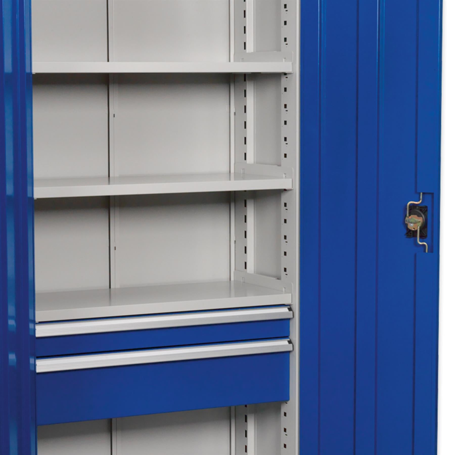 Sealey Industrial Cabinet 2 Drawer 3 Shelf 1800mm