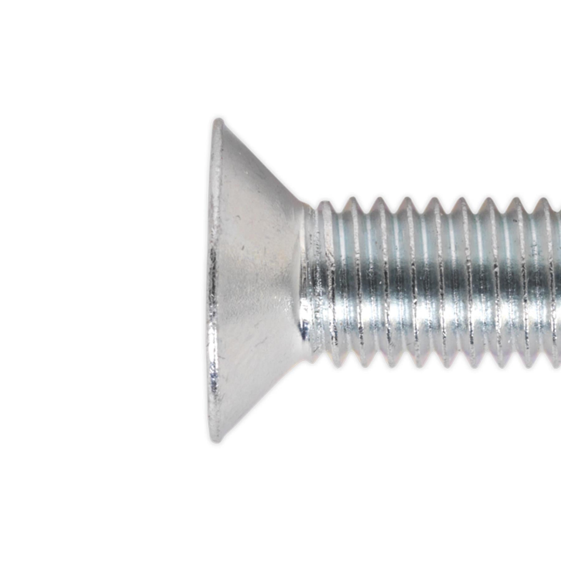 Sealey Machine Screw M8 x 25mm Countersunk Pozi Zinc Pack of 50