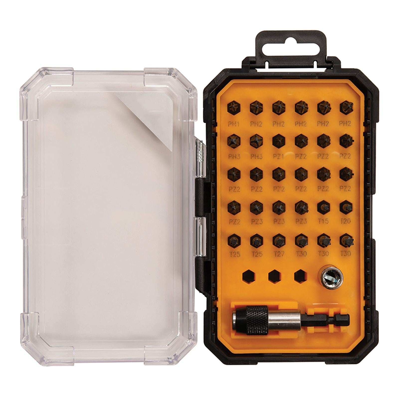 Impact Screwdriver Bits Set 32pce With 50mm Magnetic Holder And Socket Adaptor