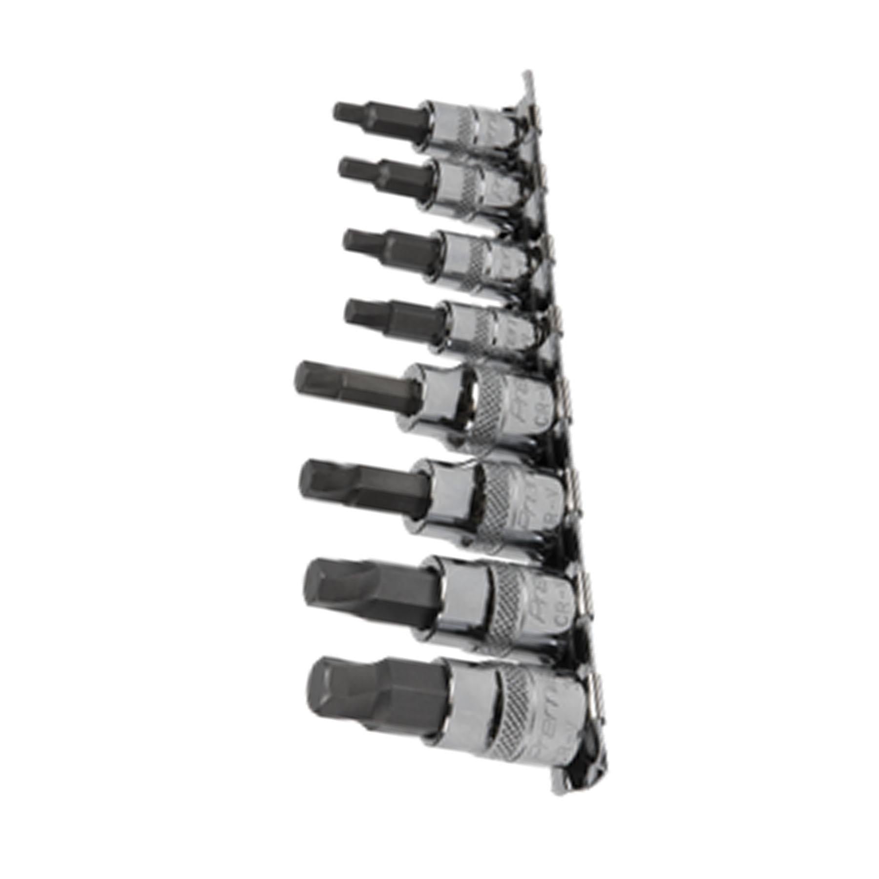 Sealey Hex Socket Bit Set Lock-On 8pc 1/4" & 3/8"Sq Drive Imperial