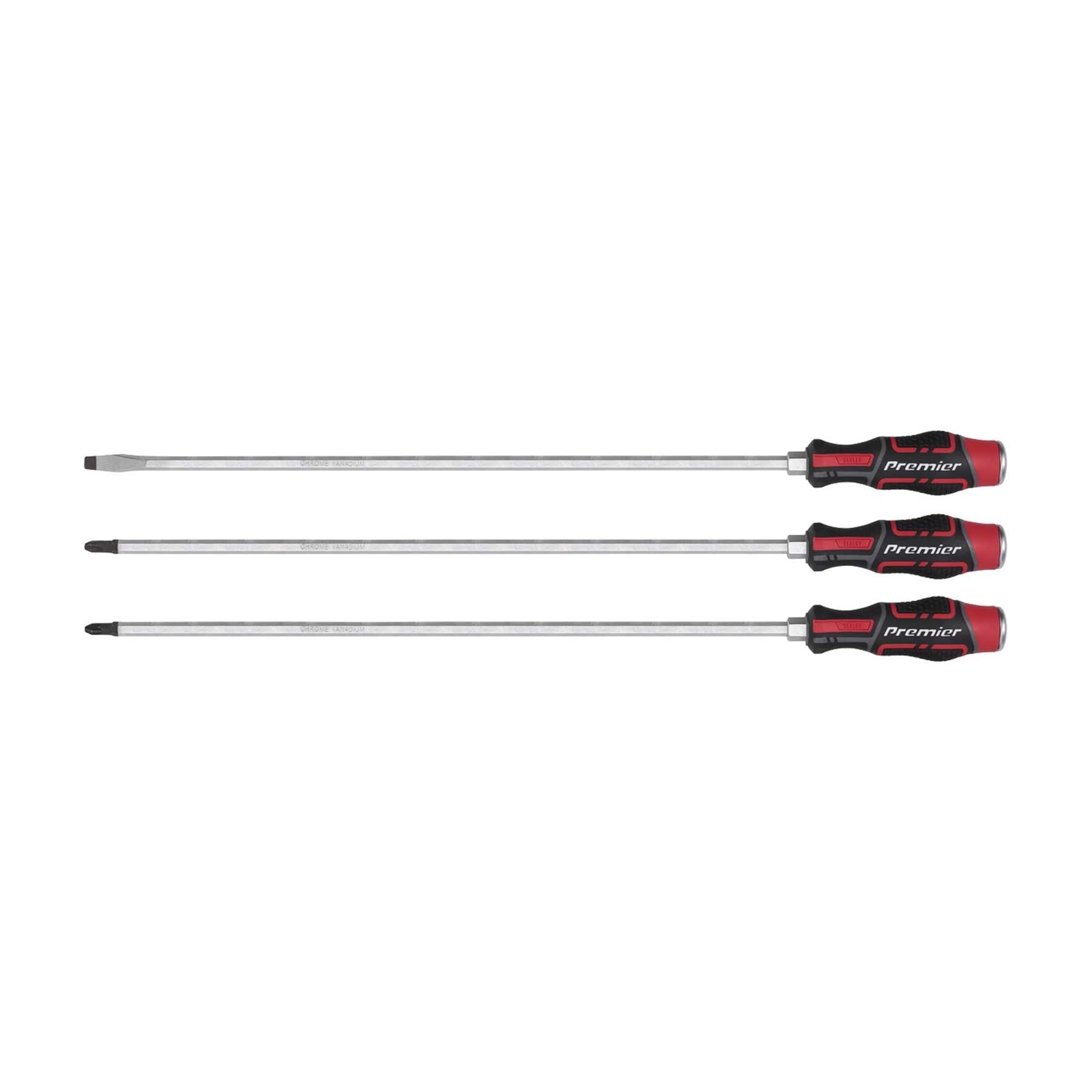 Sealey Screwdriver Set 3pc Hammer-Thru 450mm
