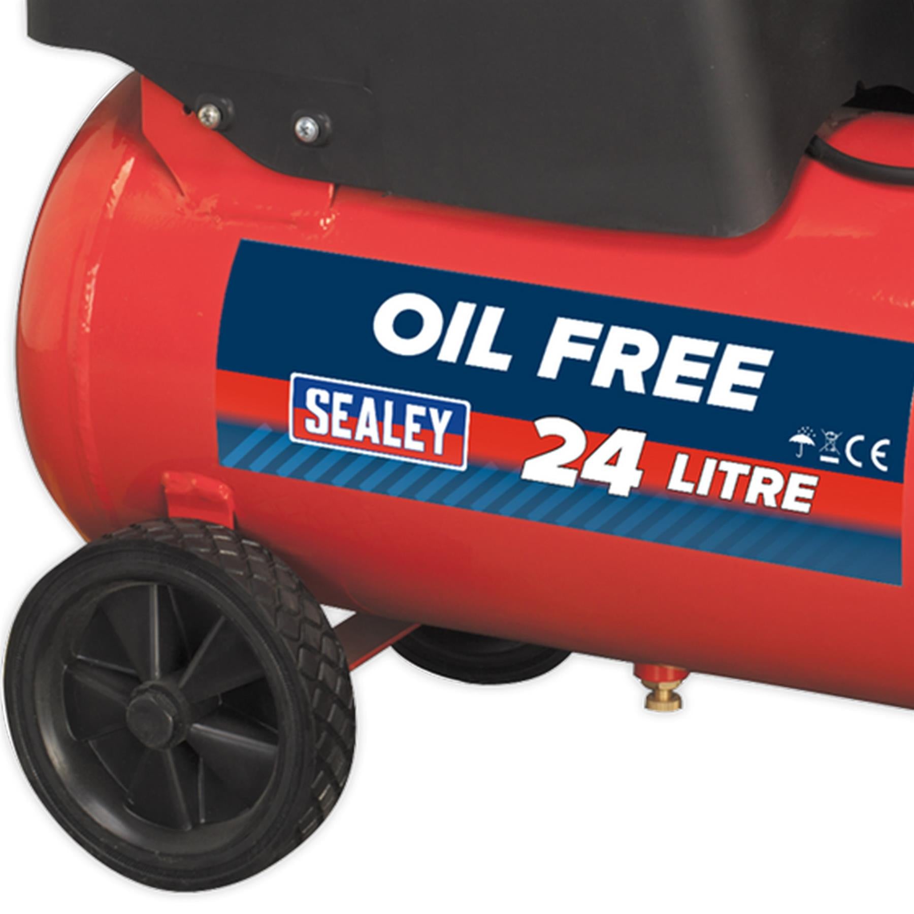 Sealey Air Compressor 24L Belt Drive 1.5hp Oil Free