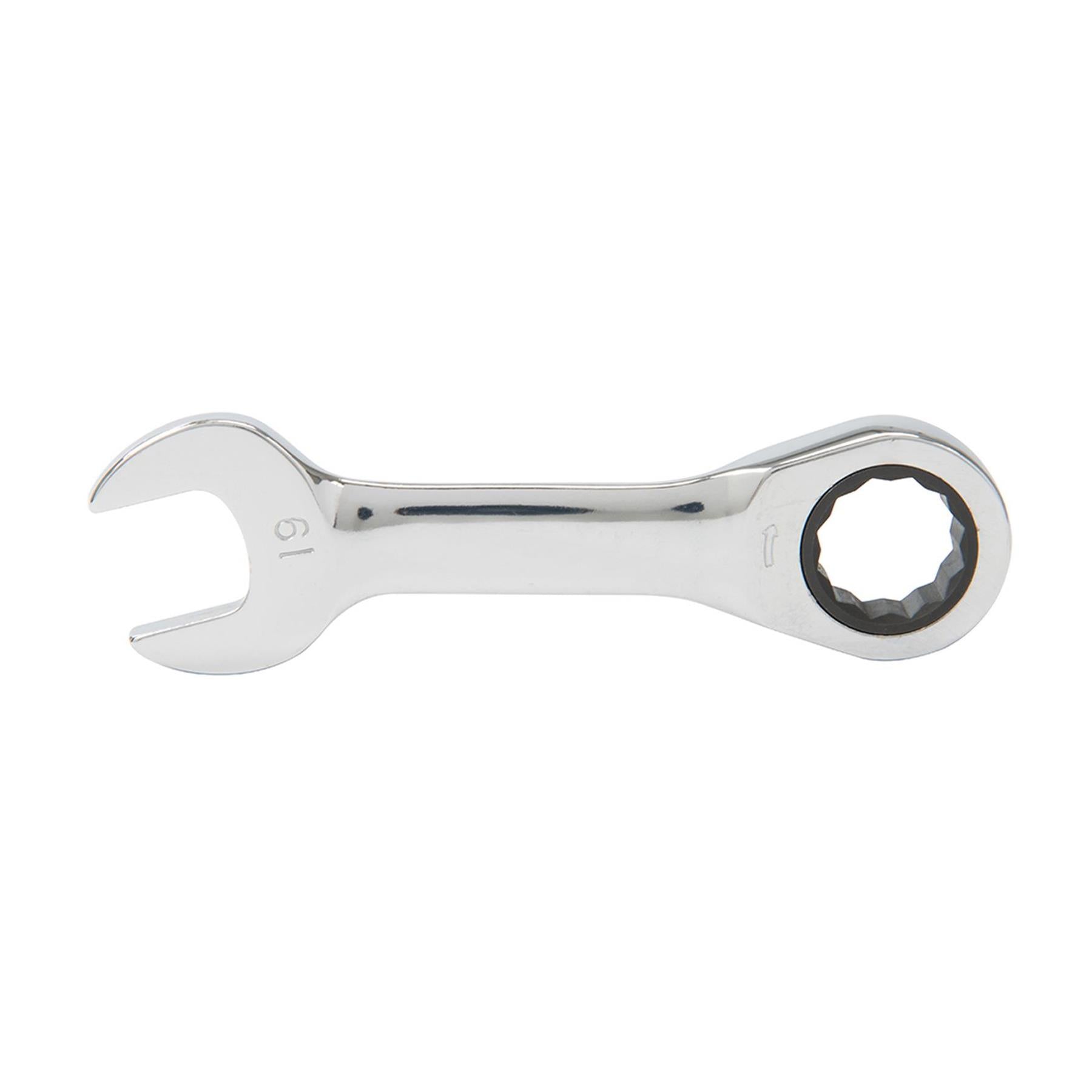 7Pce Stubby Ratchet Spanner Set 8 - 19mm Fully Mirror-Polished Quality