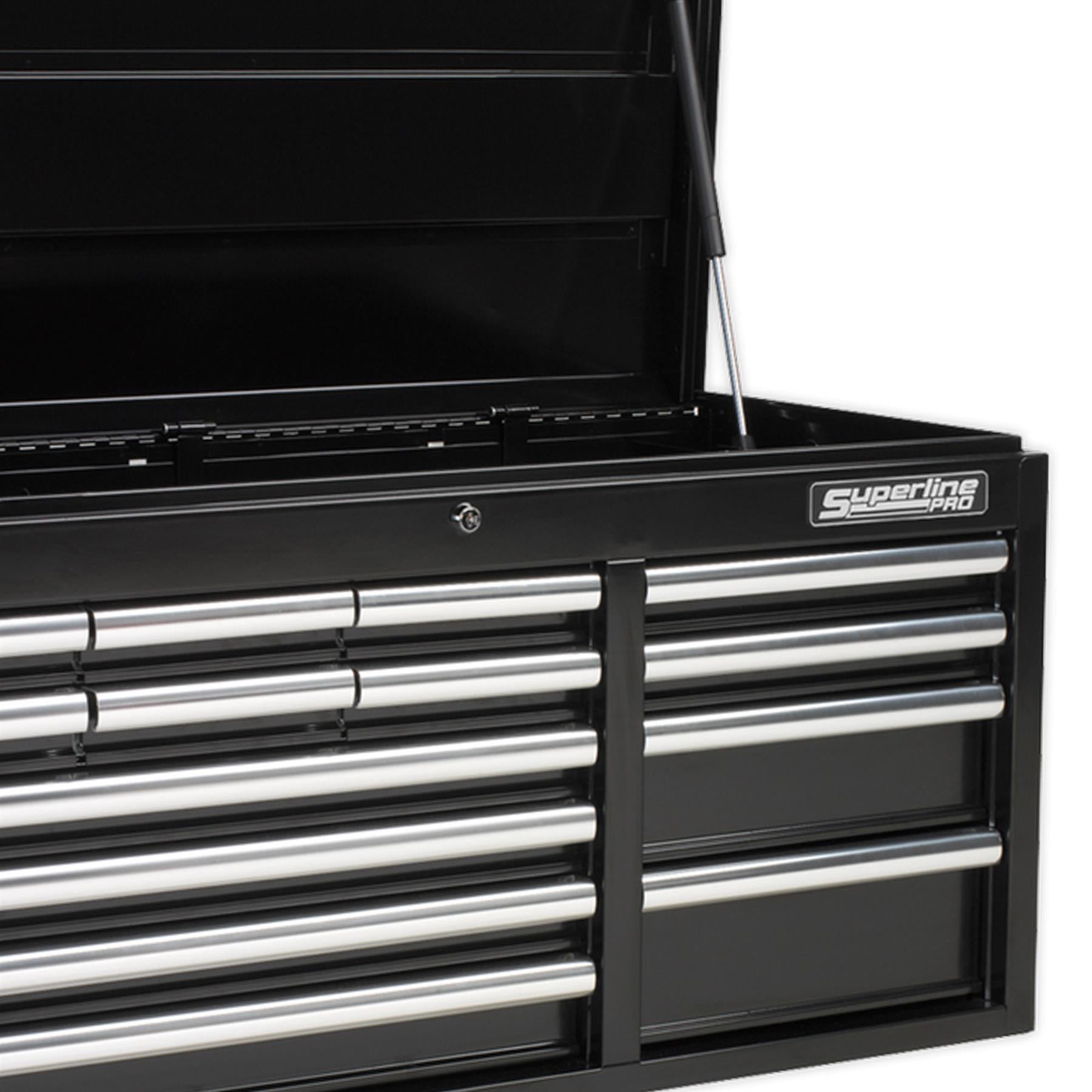 Sealey Topchest 14 Drawer Ball Bearing Slides Heavy-Duty - Black