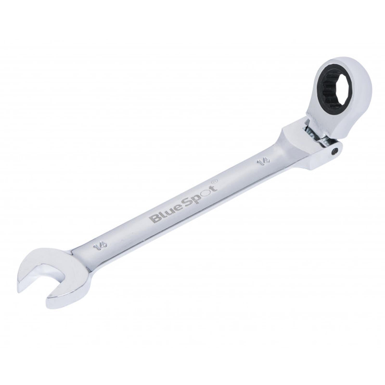 BlueSpot Ratchet Spanner Combination Flexible Head Wrench Metric 14mm