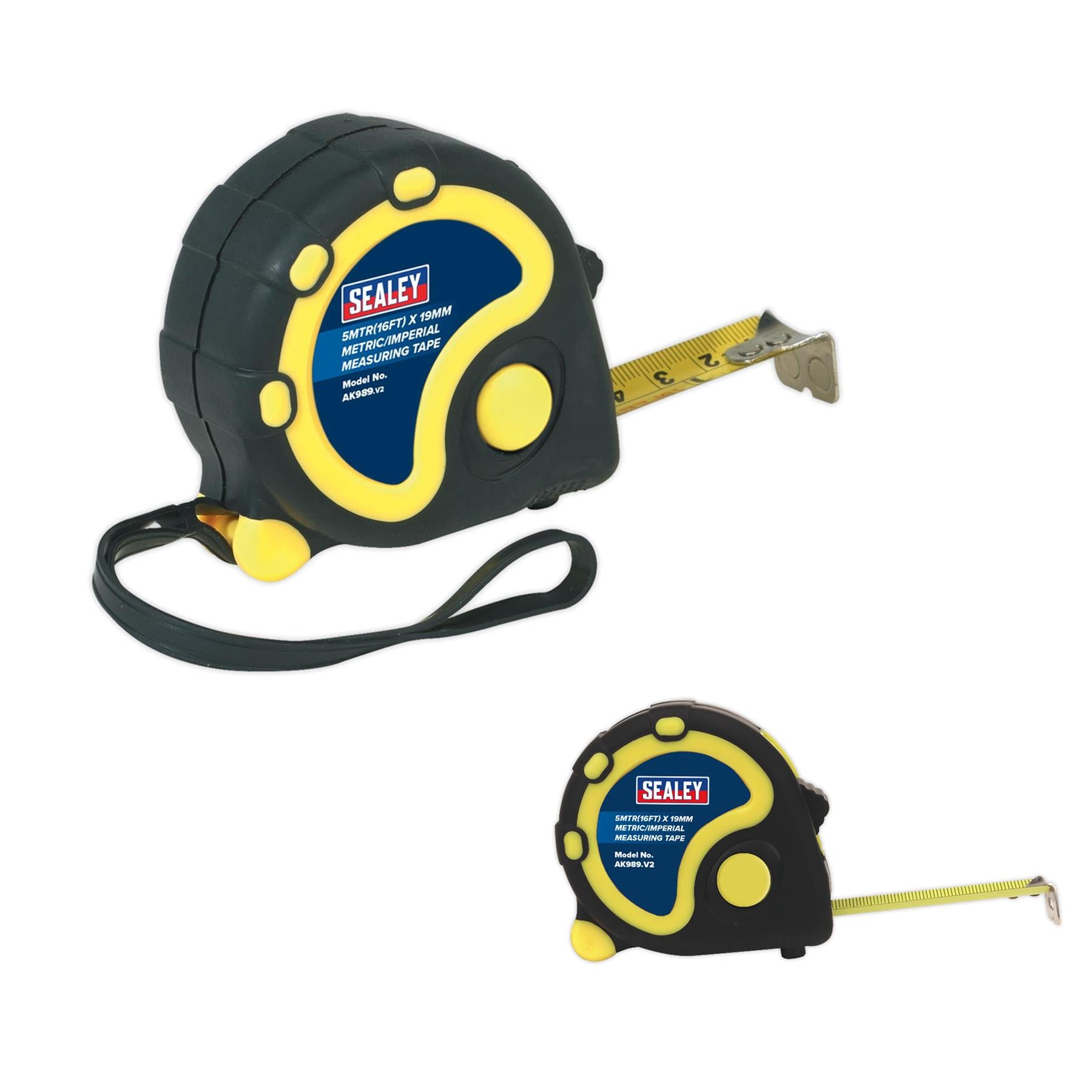 Sealey Rubber Tape Measure 5m(16ft) x 19mm - Metric/Imperial