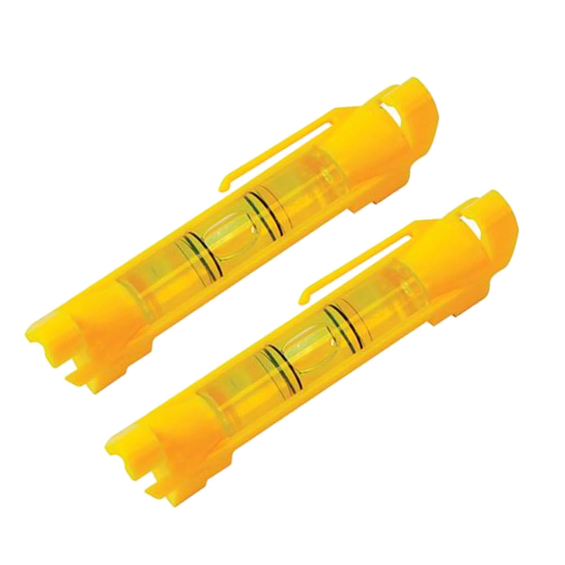 2Pk Line Spirit Level Pocket Size plastic line level moulded line hooks no line sag