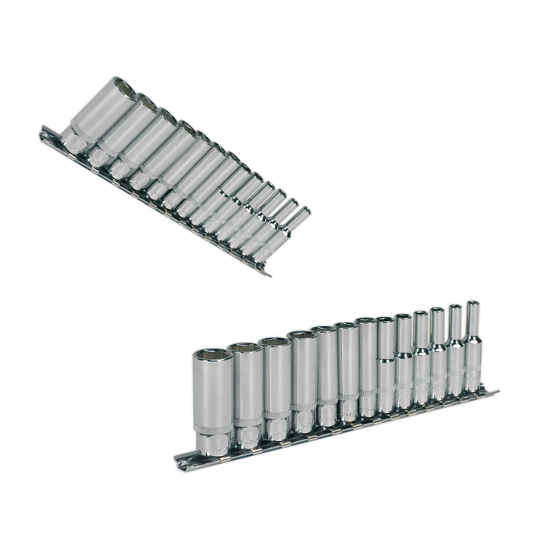 Sealey Socket Set 13pc 1/4"Sq Drive Deep WallDrive Metric