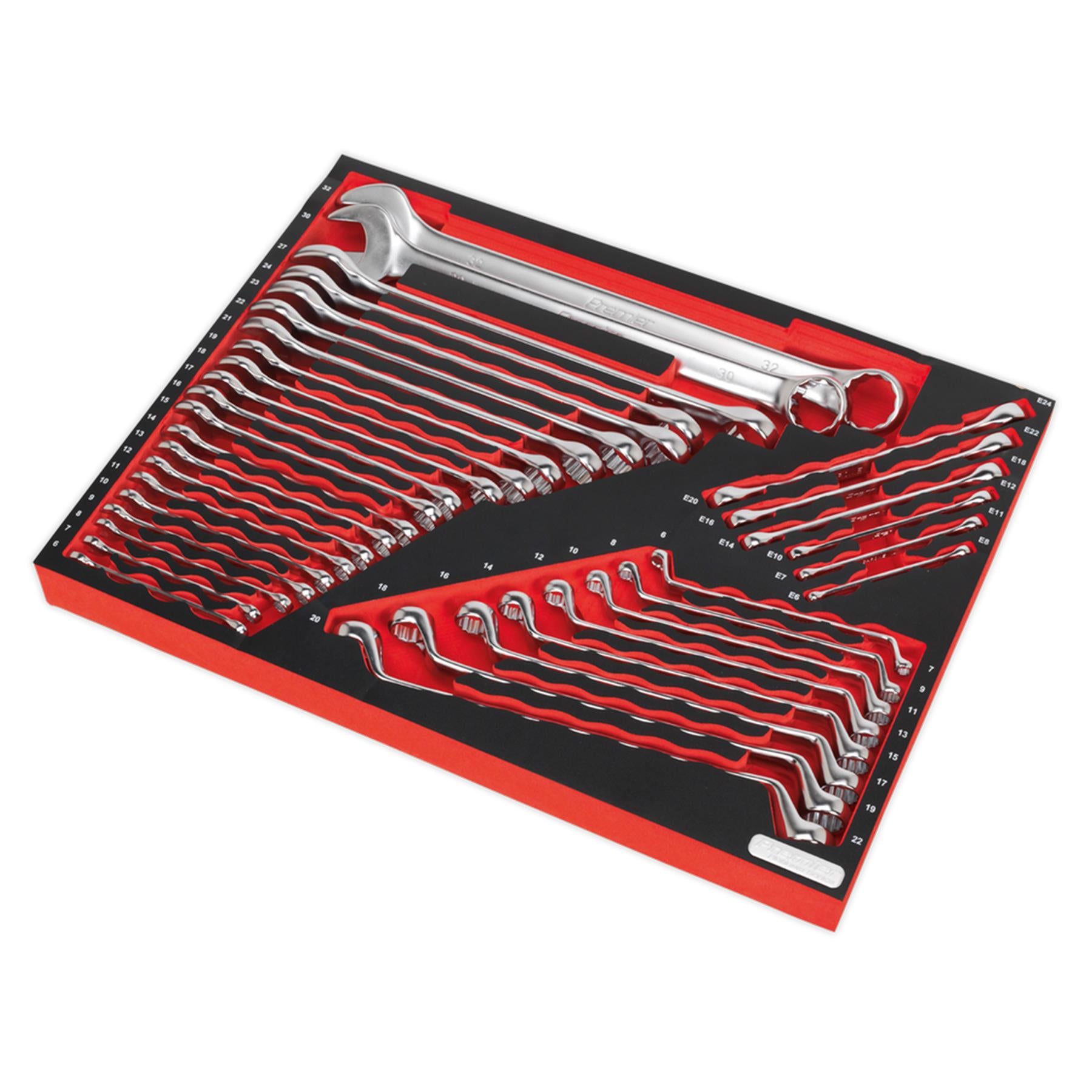 Sealey Tool Tray with Spanner Set 35pc