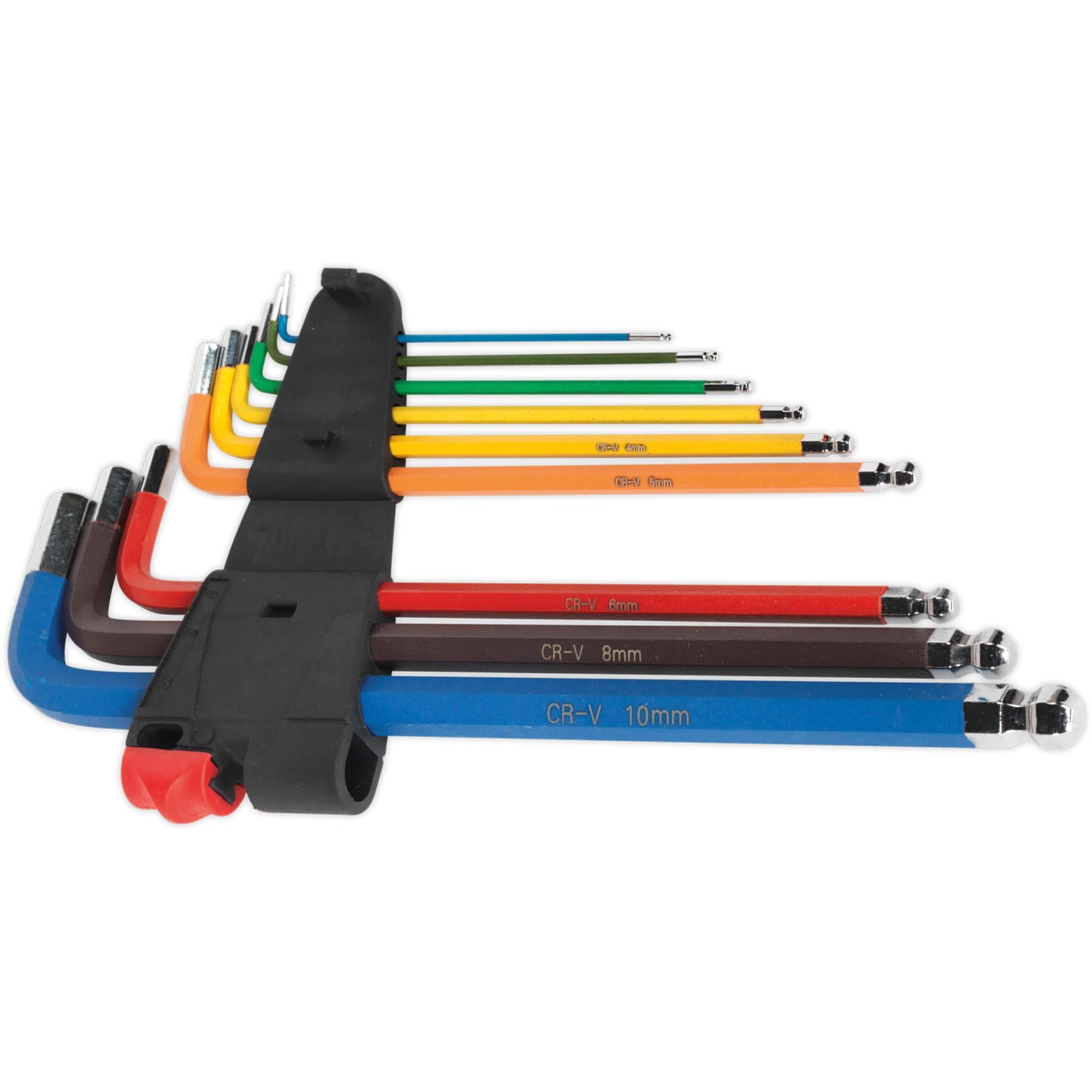 Sealey Ball-End Hex Key Set 9pc Colour-Coded Extra-Long Metric