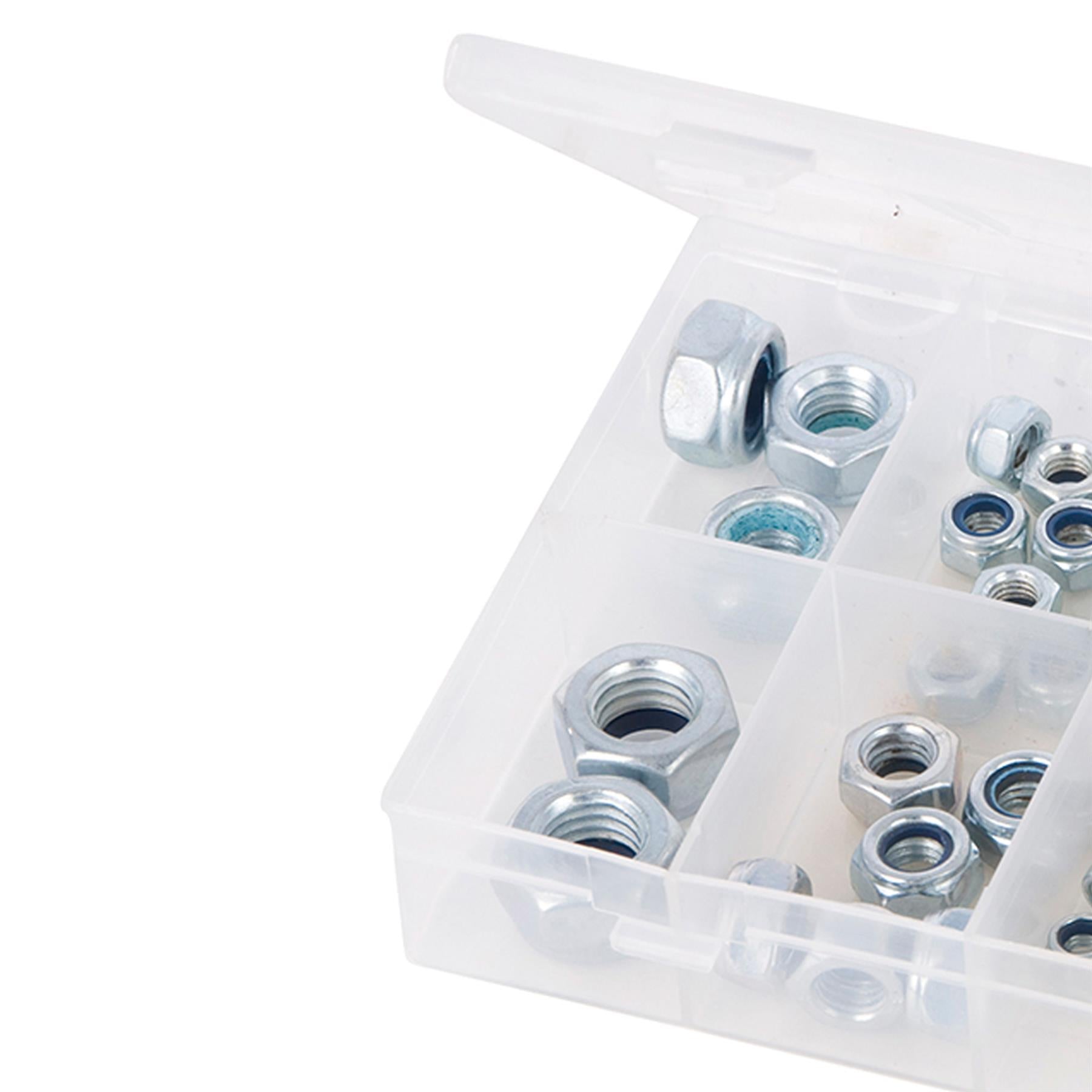 108Pce Lock Nuts Pack Secure Tight Fitting Around Threads Firm M4-M12 Size