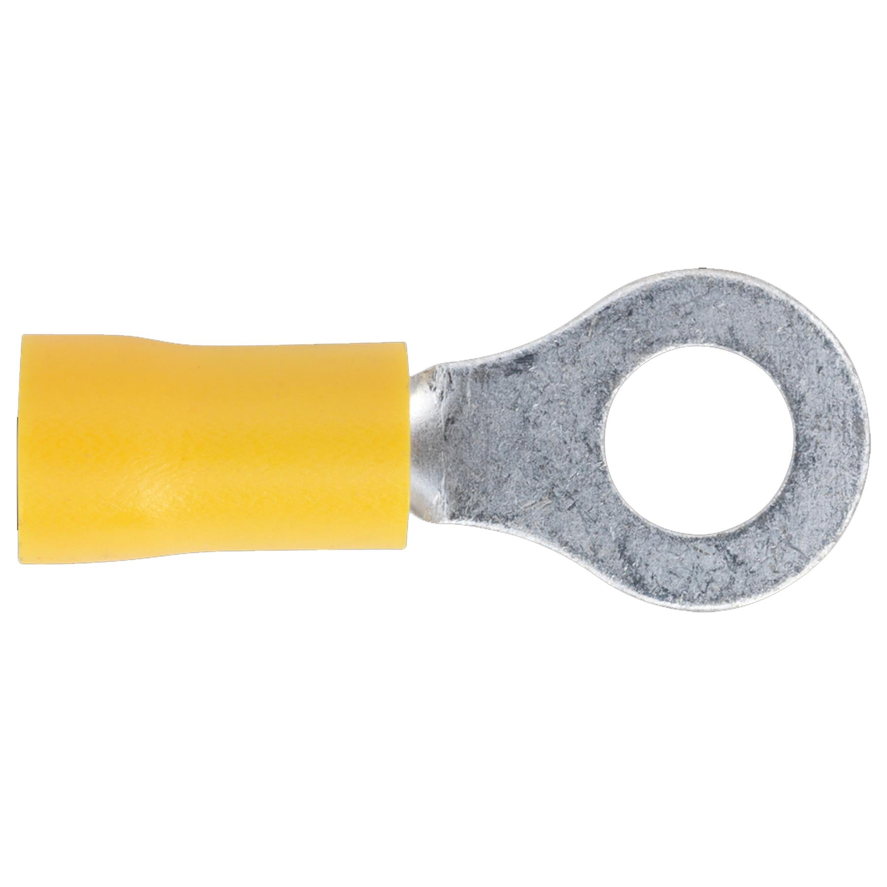 Easy-Entry Ring Terminal 6.4mm (1/4") Yellow Pack of 100 Sealey