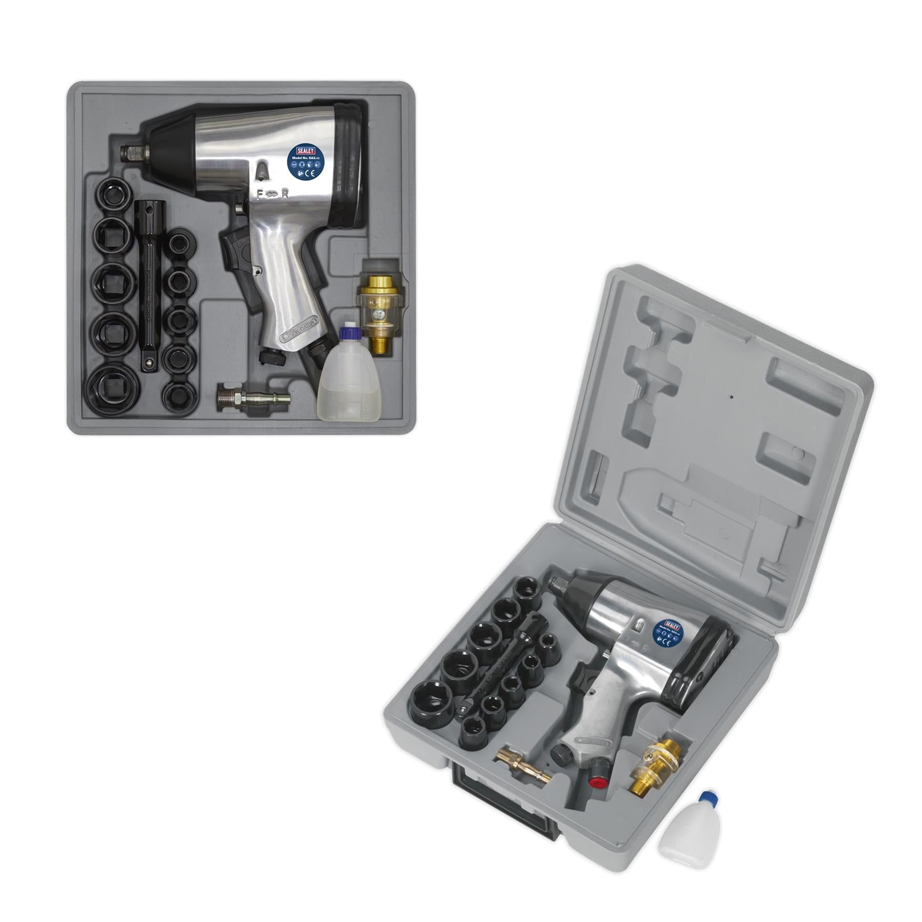 Sealey Air Impact Wrench Kit with Sockets 1/2"Sq Drive