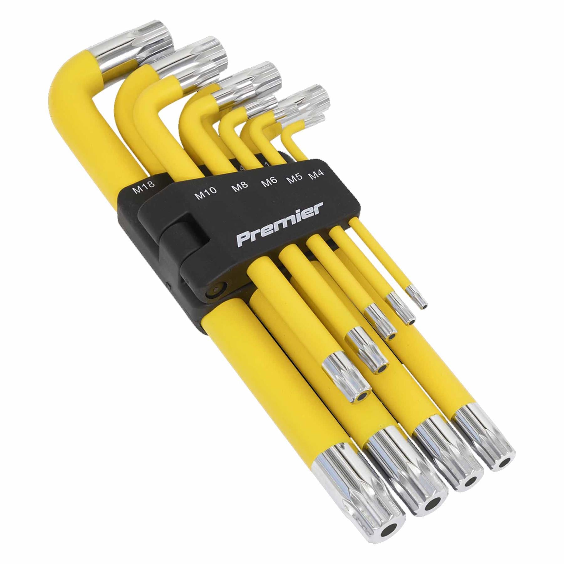 Sealey Long Jumbo Spline Key Set 9pc Anti-Slip