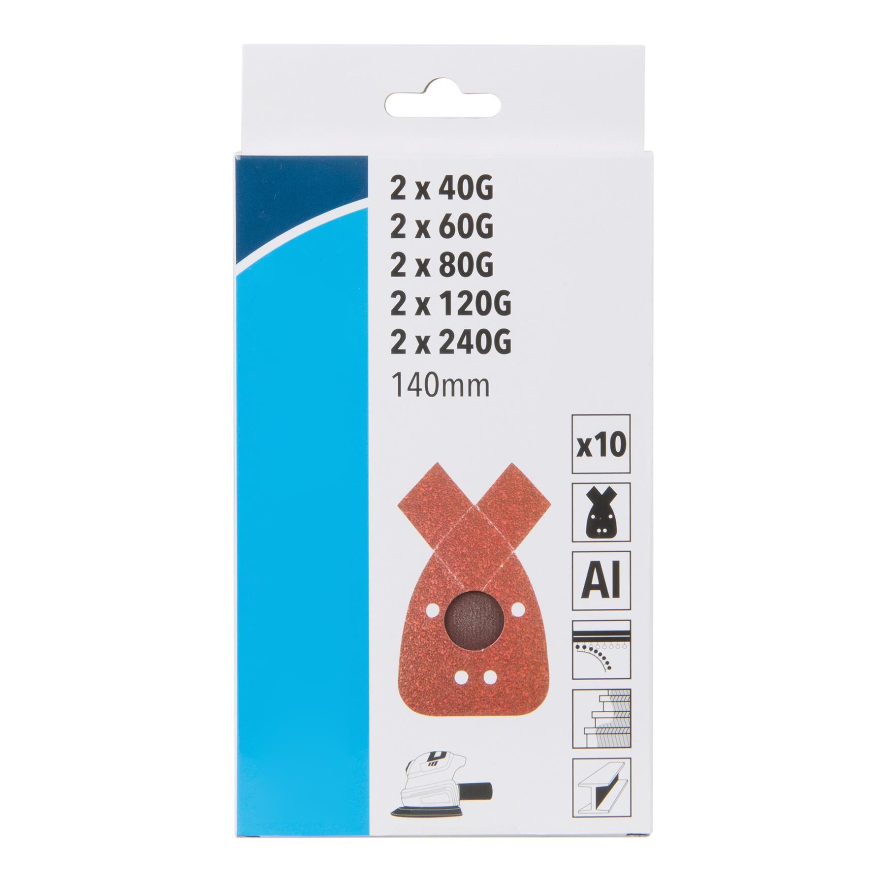 Hook & Loop Detail Sander Sheets 115 X 280mm 10Pk 40 60 80 120 240 Grit