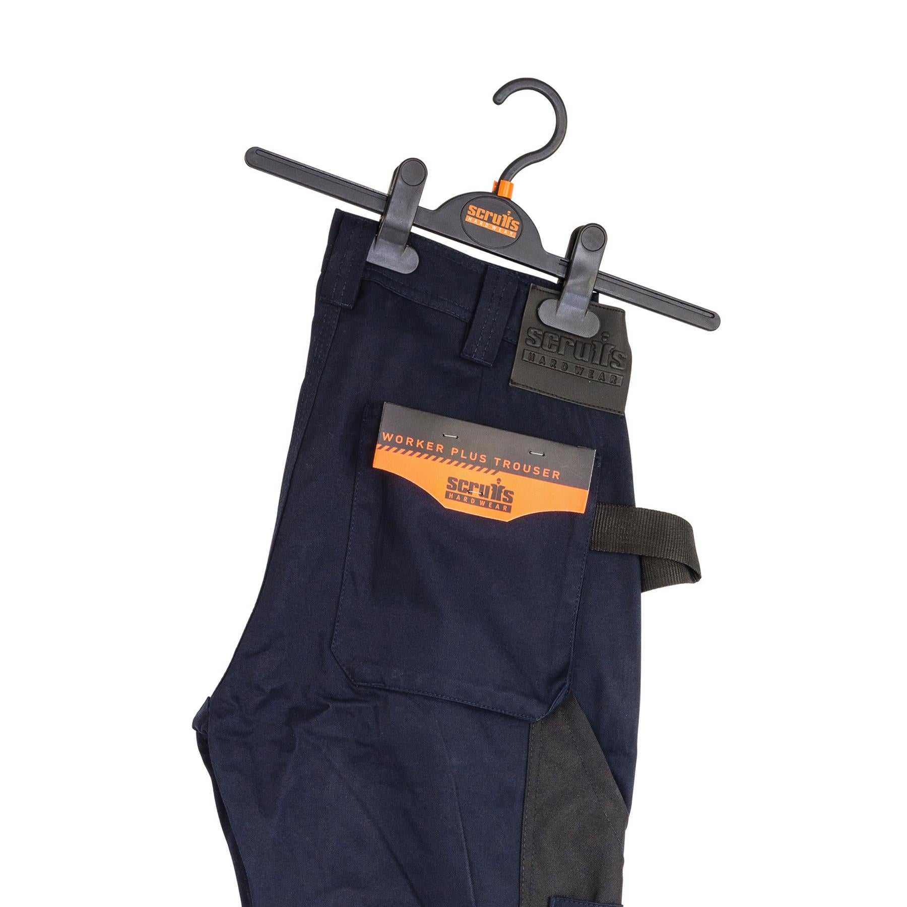 Scruffs Worker Plus Work Trousers 30R Navy Cargo Combat Hard Wearing Trouser
