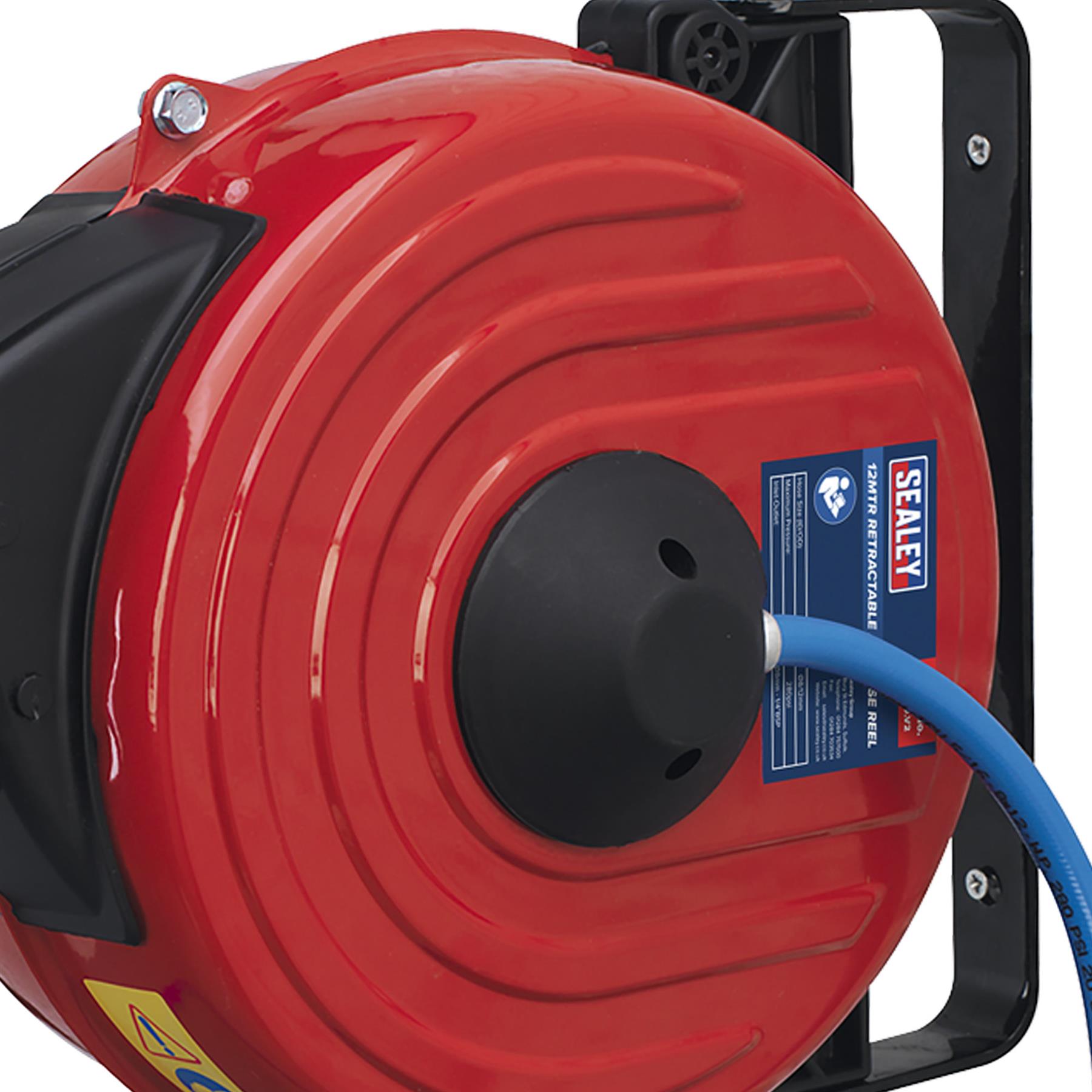 Sealey Retractable Air Hose Reel 12m 8mm ID TPU Hose