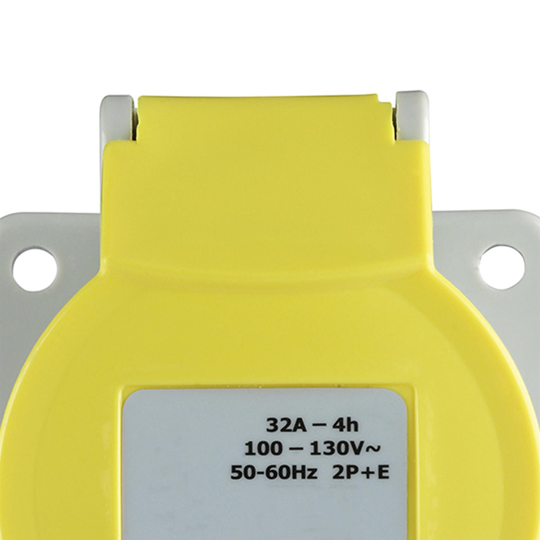 Defender 110V Panel Socket 32A Yellow E884290