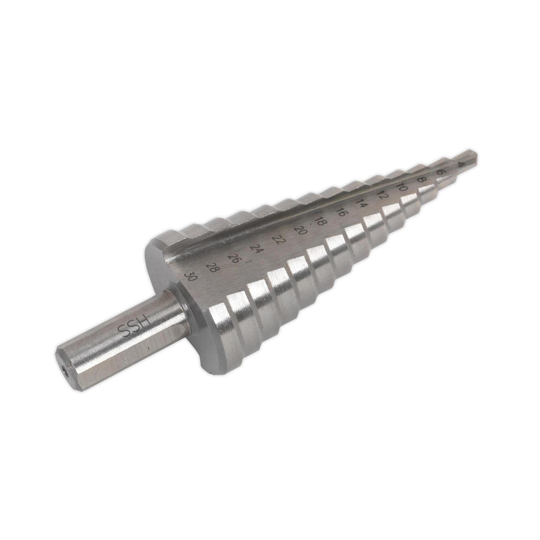 Sealey Step Drill Bit HSS 4341 Double Straight Flute 4-30mm AK4745