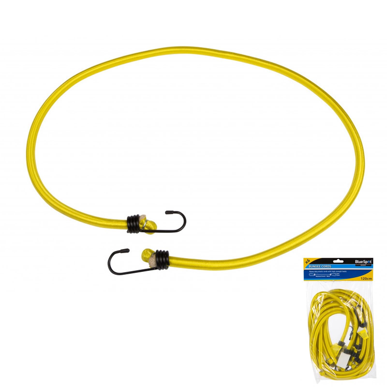 Bluespot 6pce 120cm High-Quality Elastic Bungee Cord Bike Hook Camping Strap