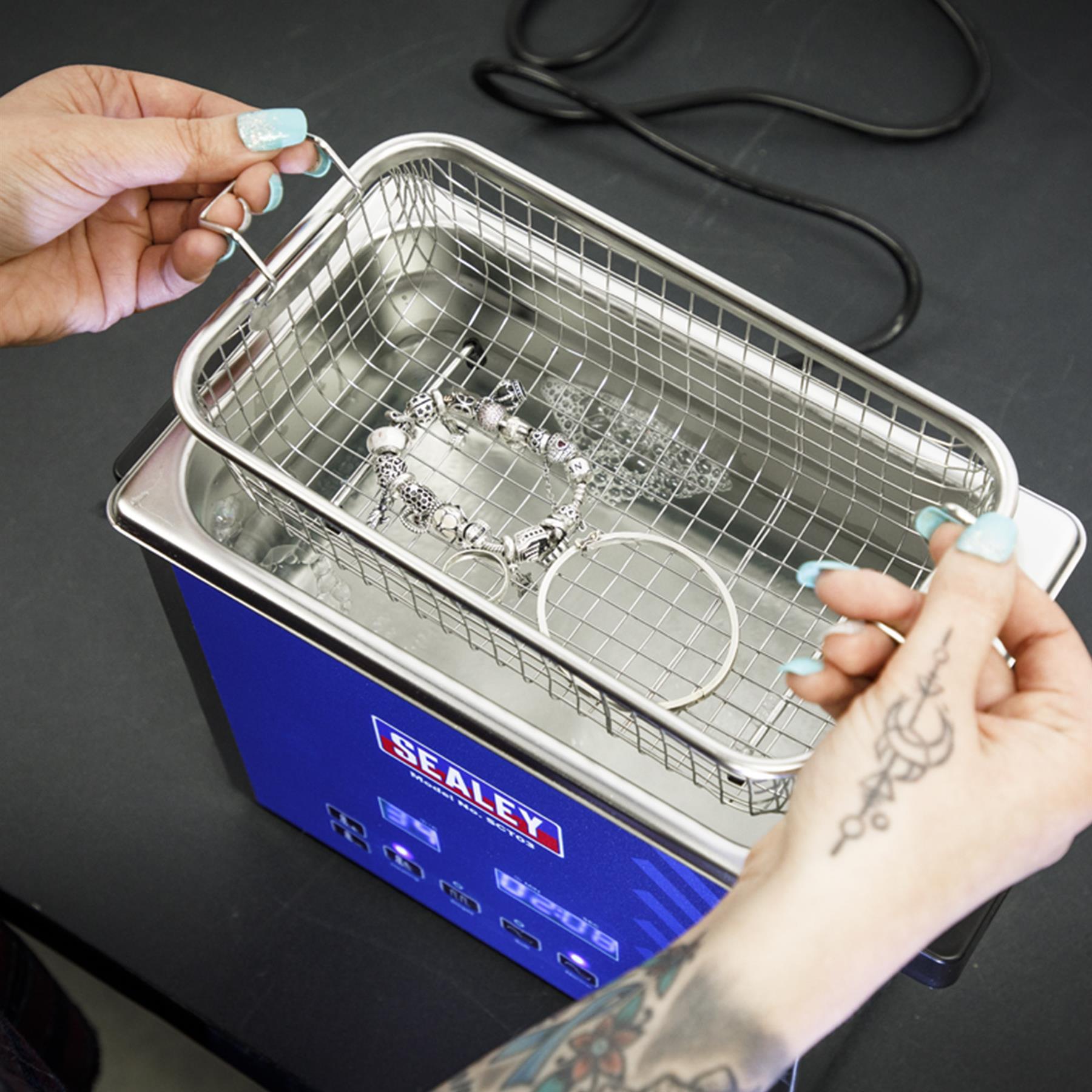 Sealey Ultrasonic Parts Cleaning Tank 3L Stainless Steel Tank