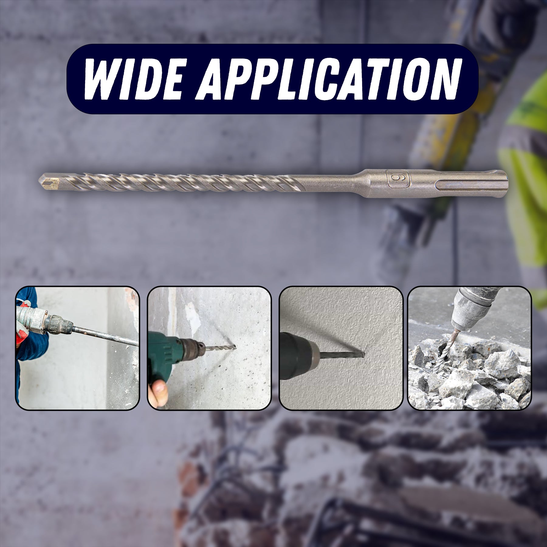 5 x SDS+ PLUS MASONRY DRILL BIT 6 x 160mm, TUNGSTEN CARBIDE TIP, FOR STONE CONCRETE BRICK