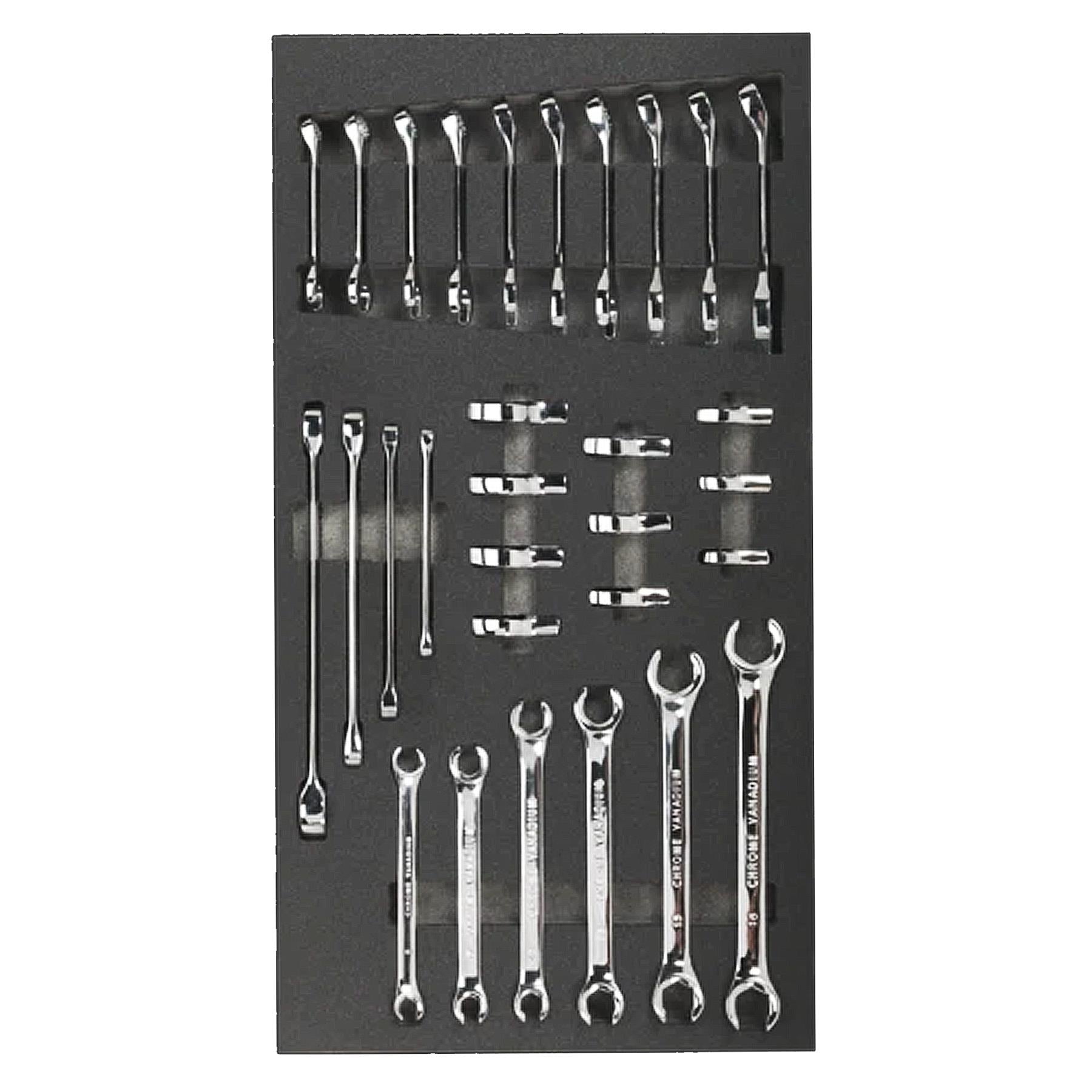 Sealey Tool Tray with Specialised Spanner Set 30pc - Metric