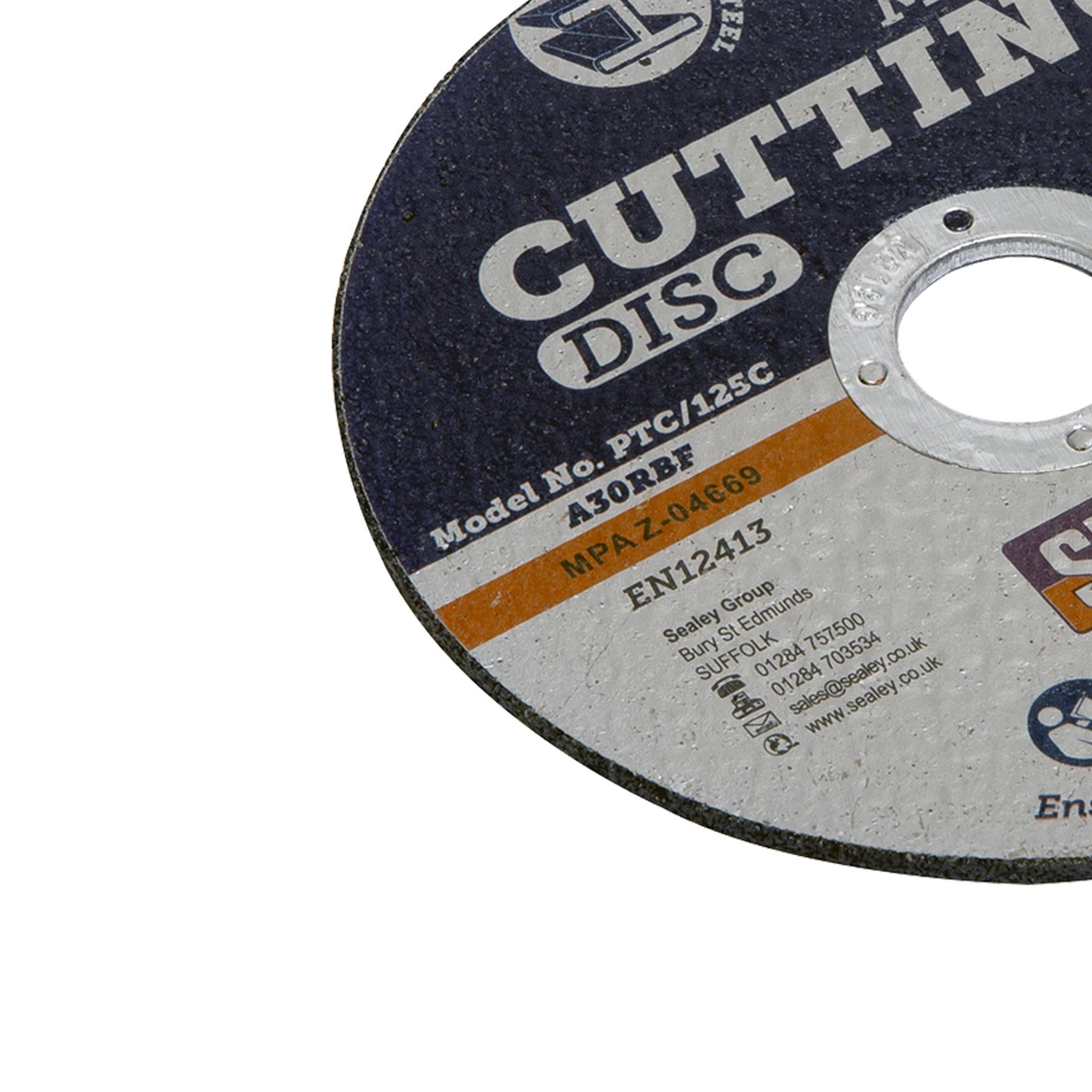 Cutting Disc 125 x 3mm 22mm Bore. General-purpose flat cutting discs. Sealey