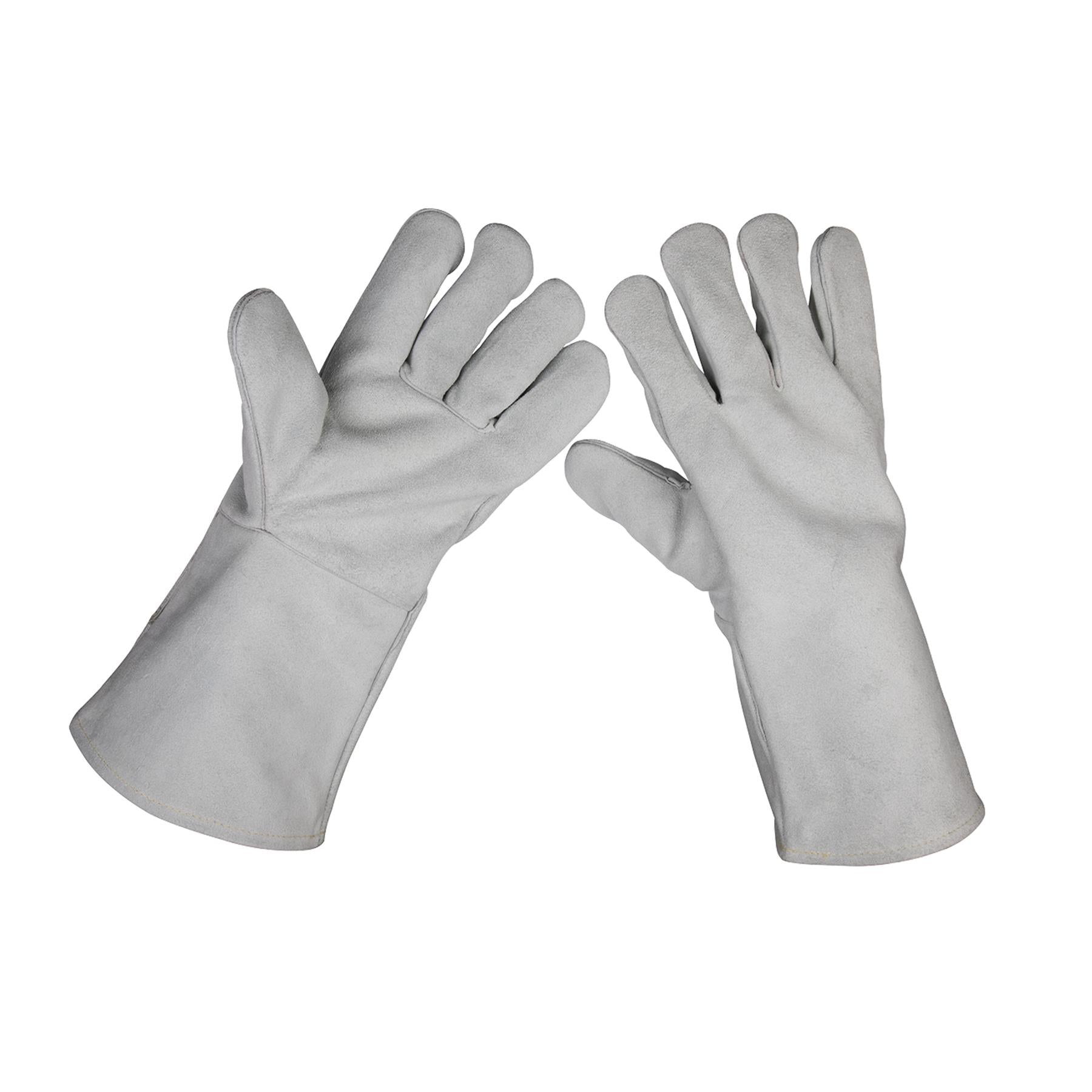 Sealey Leather Welding Gauntlets Lined Heavy-Duty - Pair