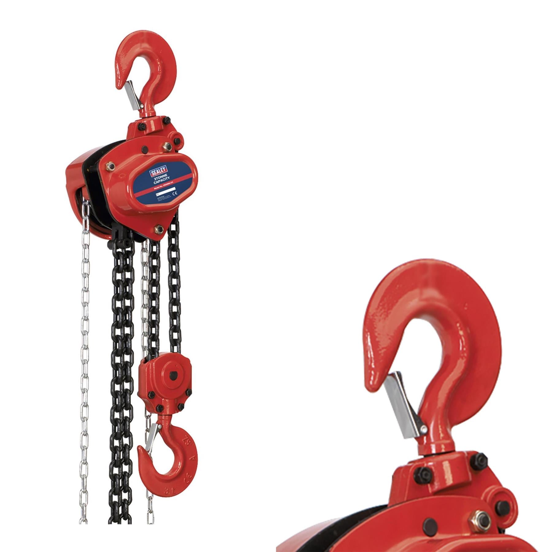 Sealey Chain Block 3tonne 3m Mechanical Load Brake for extra safety