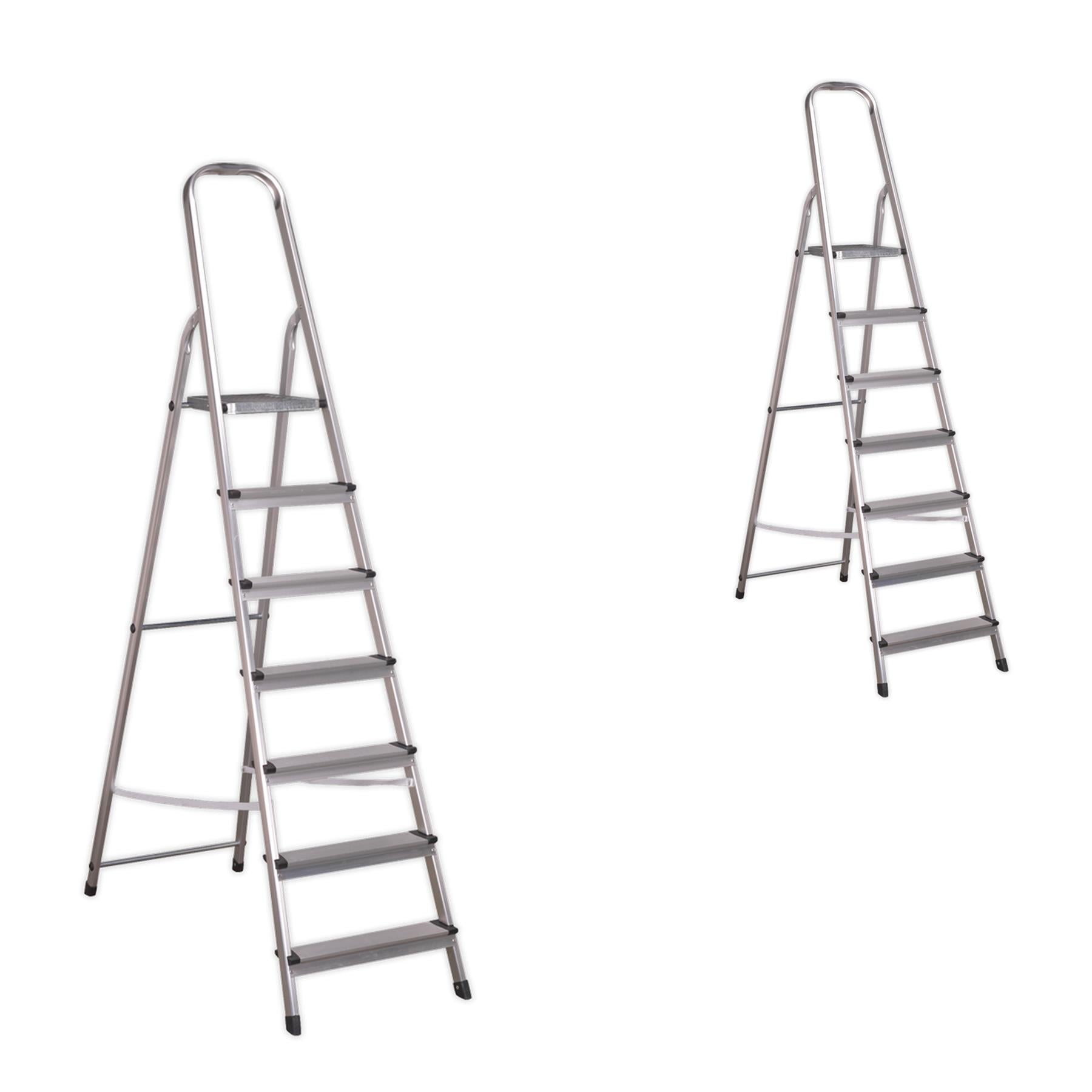 Sealey Aluminium Step Ladder 7-Tread EN 131 Durable Lightweight Anodised