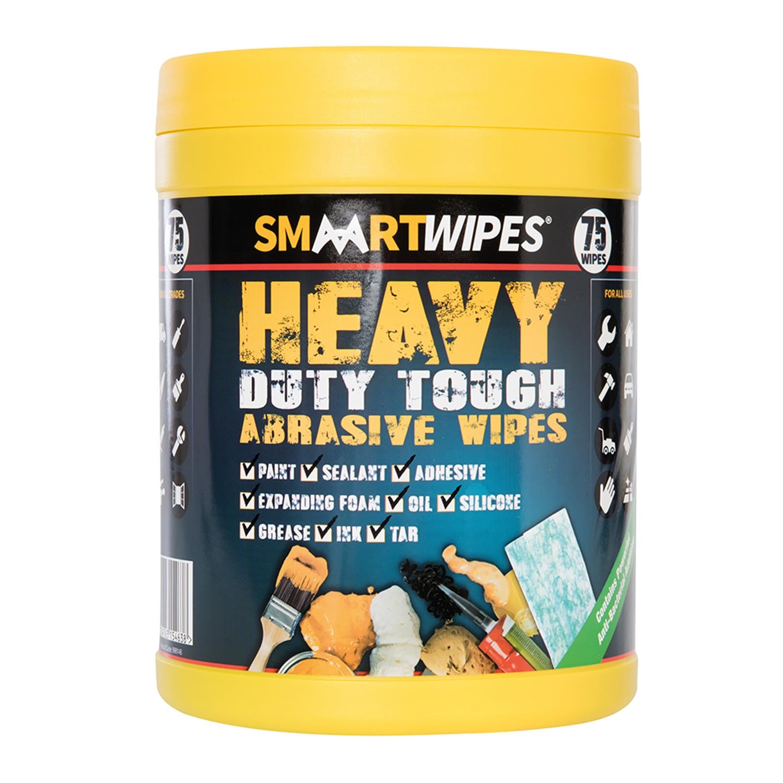 6 x Heavy Duty Tough Abrasive Wipes 75pk Bigger And Tougher Than Regular Wipes